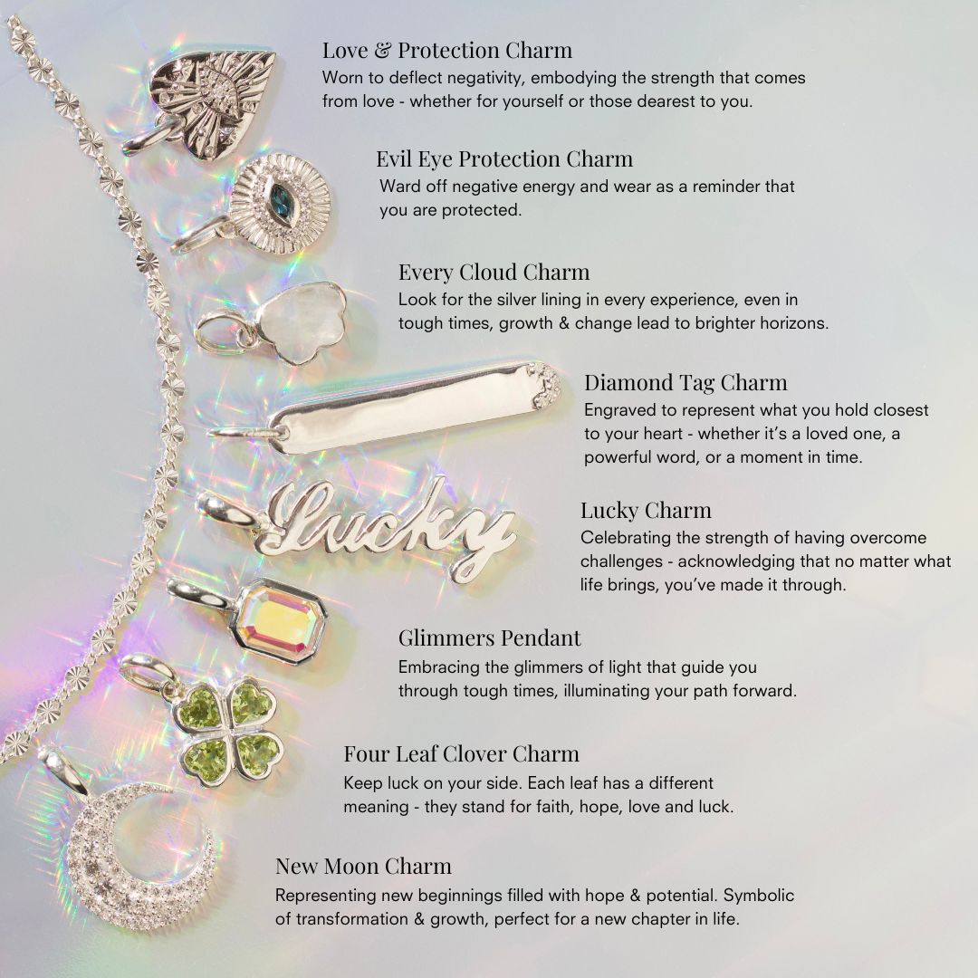 Louise Thompson Lucky Every Cloud Charm Necklace - Sterling Silver Pendant for Women - Perfect for Everyday Wear, Gifts & Special Occasions