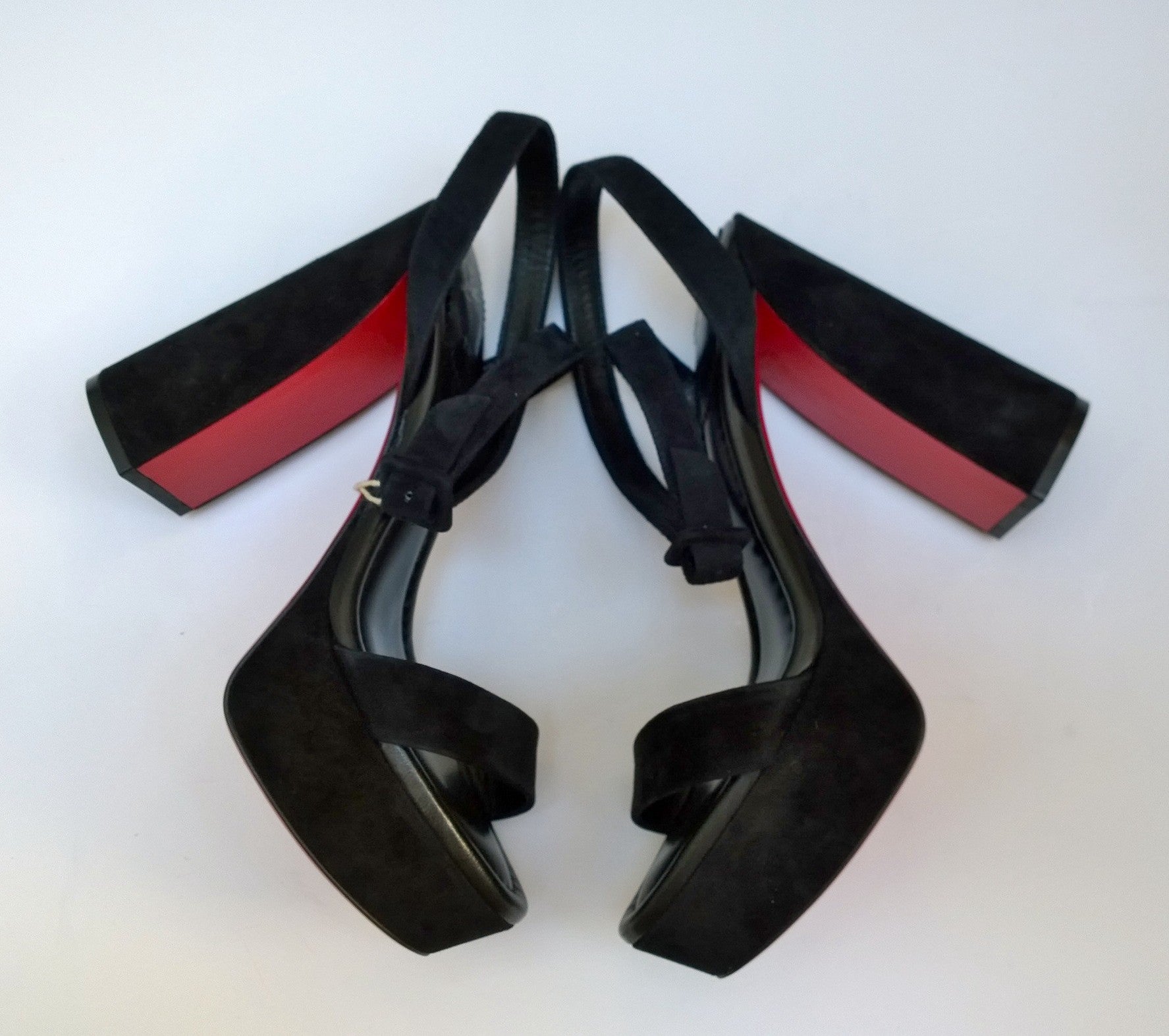 Christian Louboutin Movida Sabina 130 Black Suede Platform Sandals with Ankle Strap - Women's Luxury High Heels (New in Box) - Perfect for Evening Parties, Weddings & Special Occasions