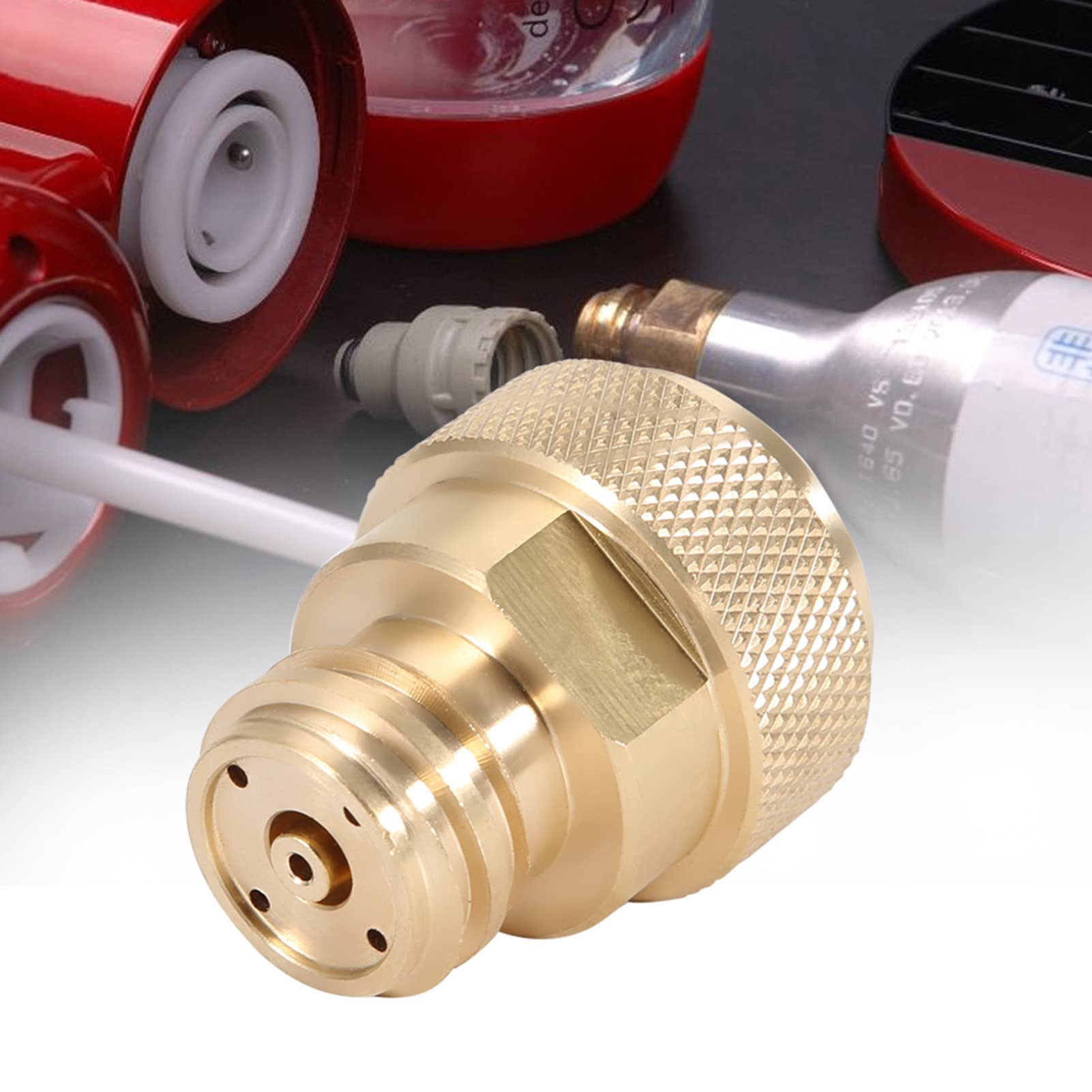 **Brass CO2 Cylinder Refill Adapter for Soda Makers - Replacement Conversion Kit for Home Carbonation Machines (Gold) | Perfect for DIY Sparkling Water & Soda Making**