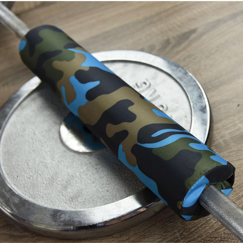 Wakauto Thickened & Extended Barbell Neck Pad for Squats, Lifting & Fitness - Shoulder & Neck Support Cushion - Camouflage Yellow - Ideal for Gym, CrossFit & Home Workouts