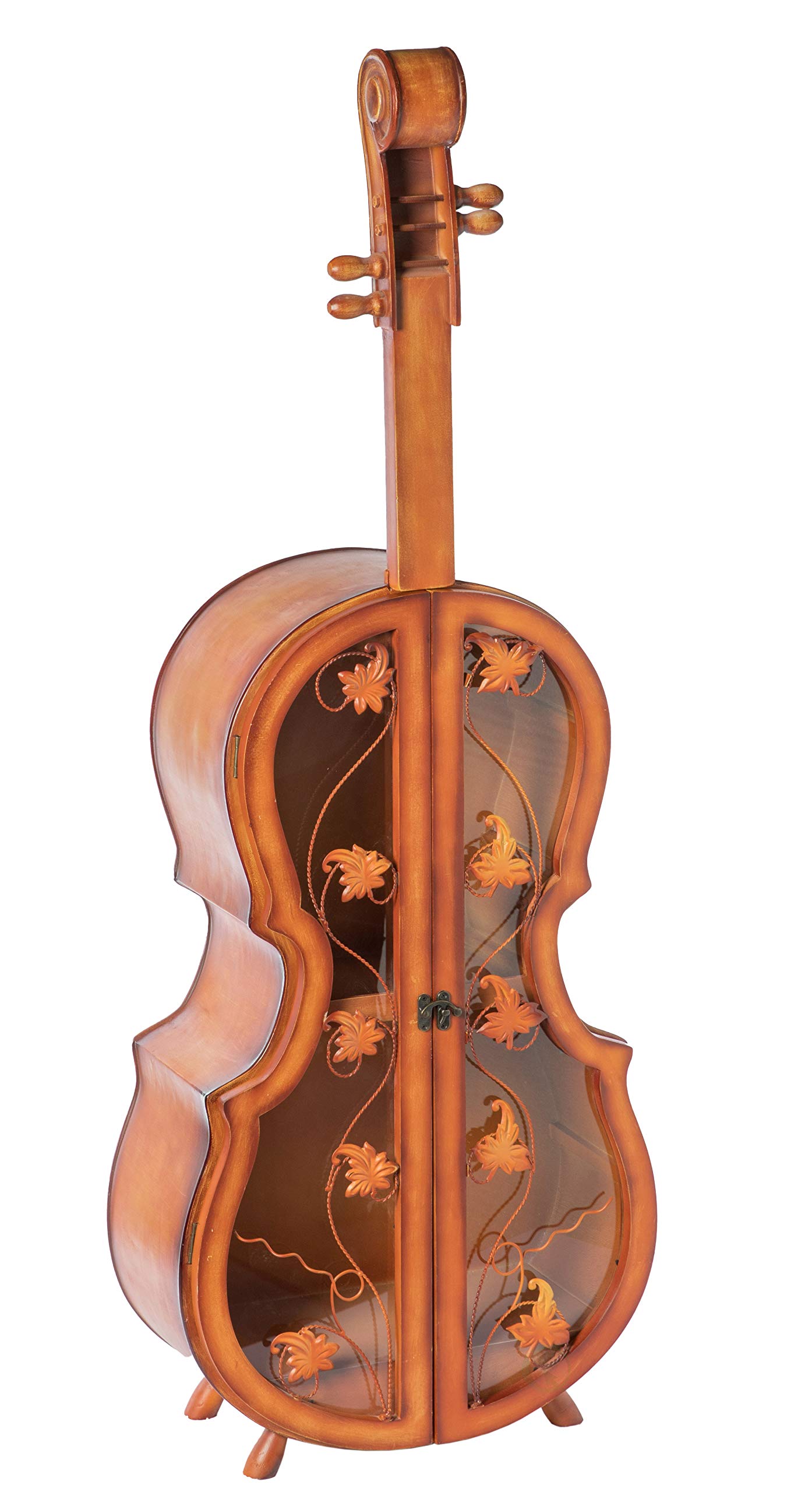 4.5 Feet Tall Violin-Shaped Cabinet with 2 Shelves & Clear Acrylic Double Doors - Perfect for Displaying Collectibles, Instruments, or Home Decor