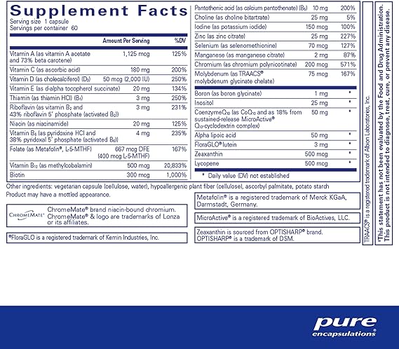 Pure Encapsulations O.N.E.™ Multivitamin - Premium Daily Multivitamin Supplement for Men & Women - Supports Immune System, Energy & Overall Wellness - Ideal for Busy Lifestyles & Active Adults