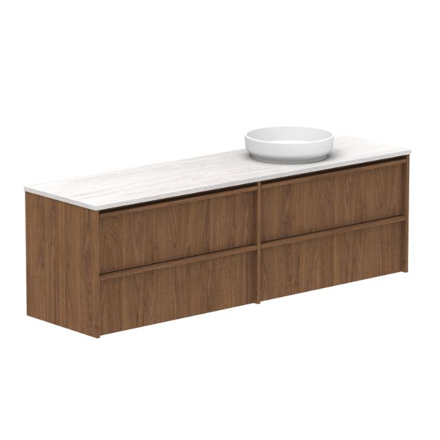 ADP Eli Wall Mounted Vanity with Caesarstone Countertop - Modern Bathroom Sink for Small Spaces & Stylish Home Decor