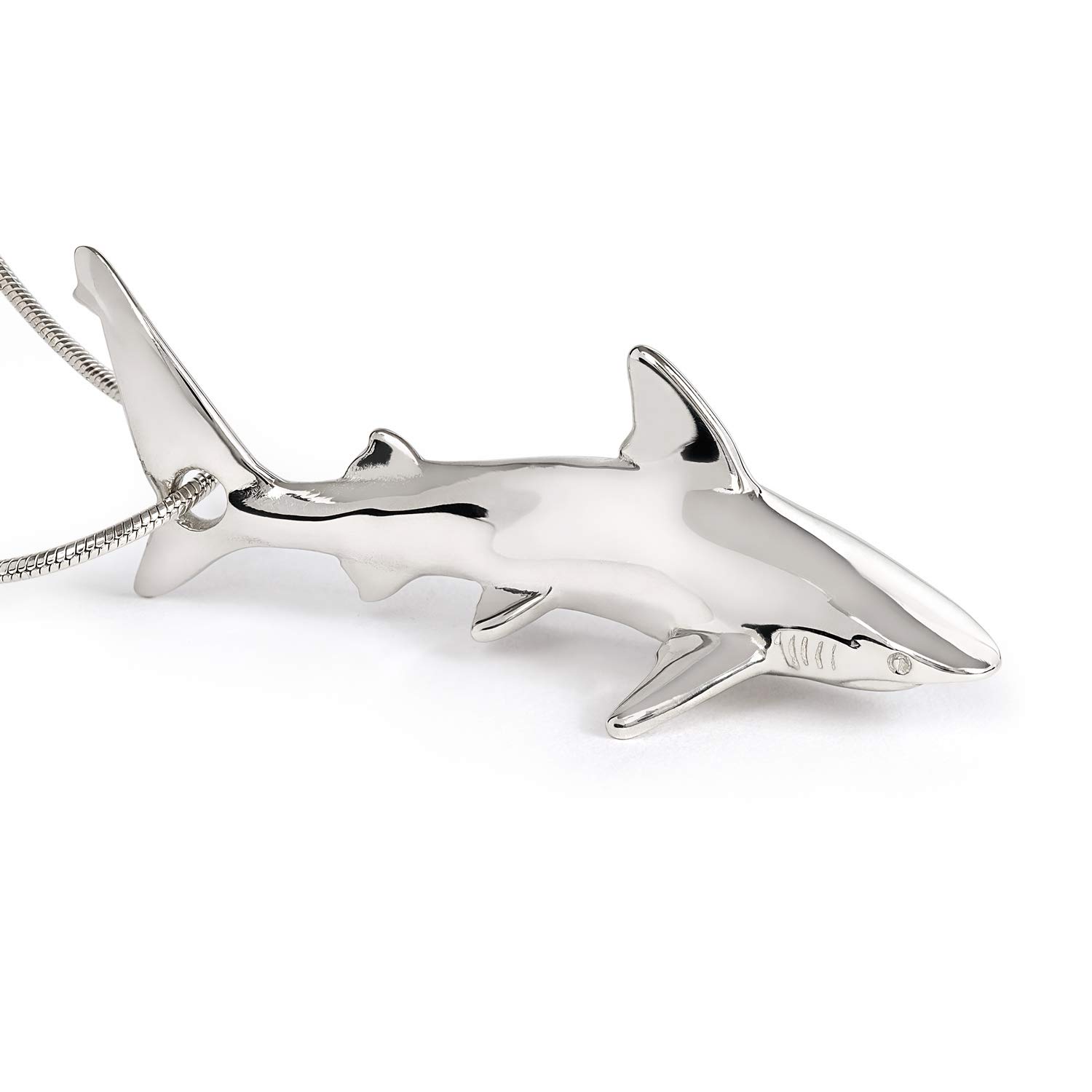 Realistic Grey Reef Shark Necklace for Men & Women - Ocean Life Jewelry Pendant | Perfect Gift for Shark Lovers & Scuba Divers | Wear for Beach Vacations, Marine Adventures & Everyday Style