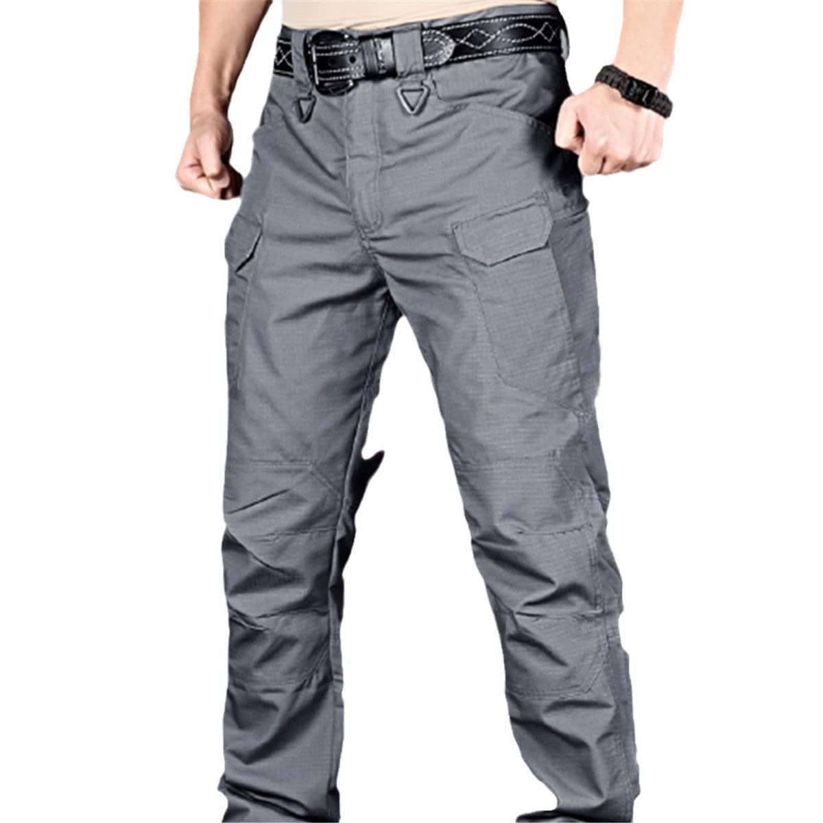 Roquorl Men's Tactical Cargo Pants - Stretchable Military Combat Pants with Multiple Pockets for Outdoor Hiking, Camping & Work | Durable Army Style Casual Pants for Men