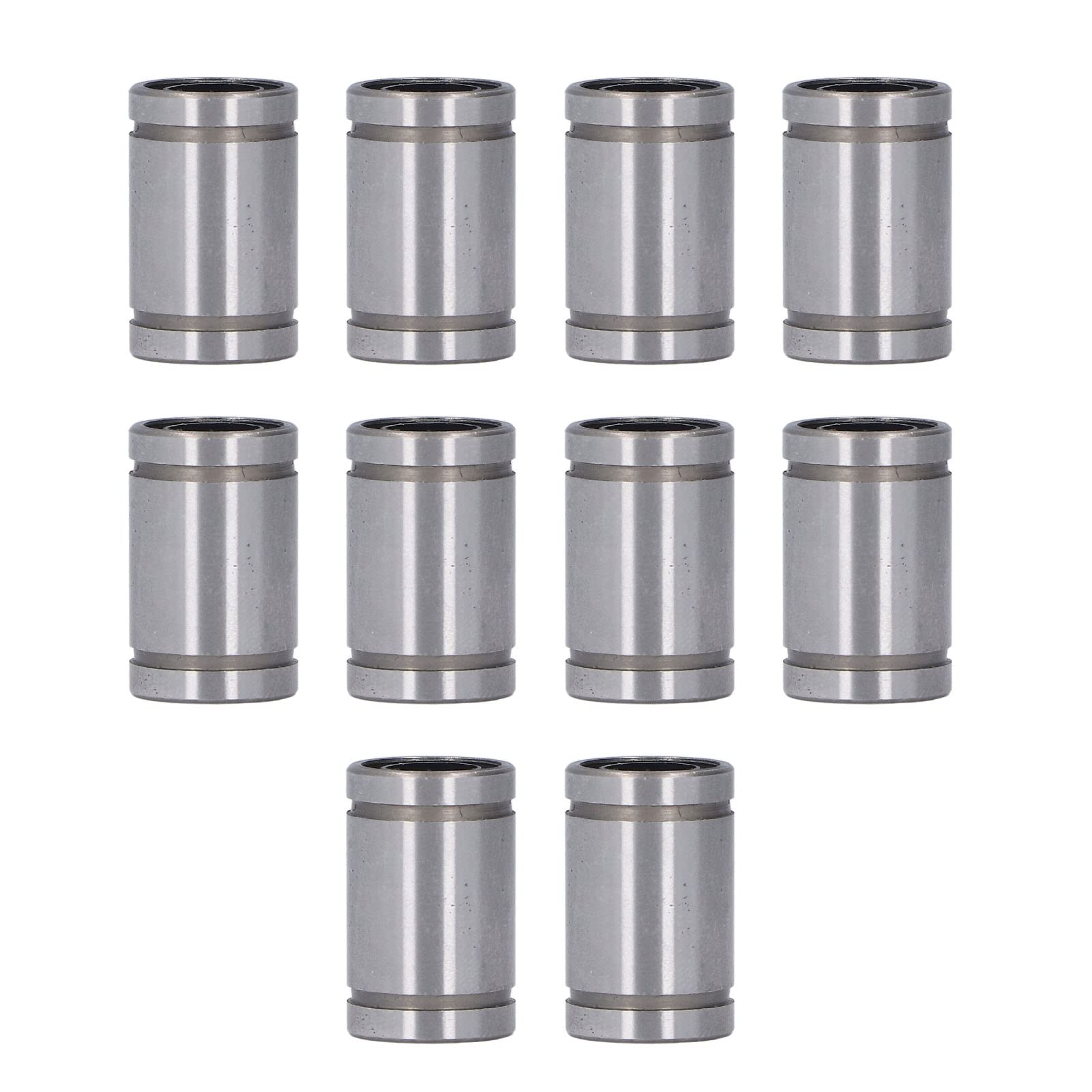 High Precision Cylinder Linear Motion Bearings - Low Friction Pre-Lubricated CNC Bearings (10Pcs) for 3D Printers, Optical Axes & Industrial Sliders - Ideal for Smooth Linear Motion in DIY Projects and CNC Machinery