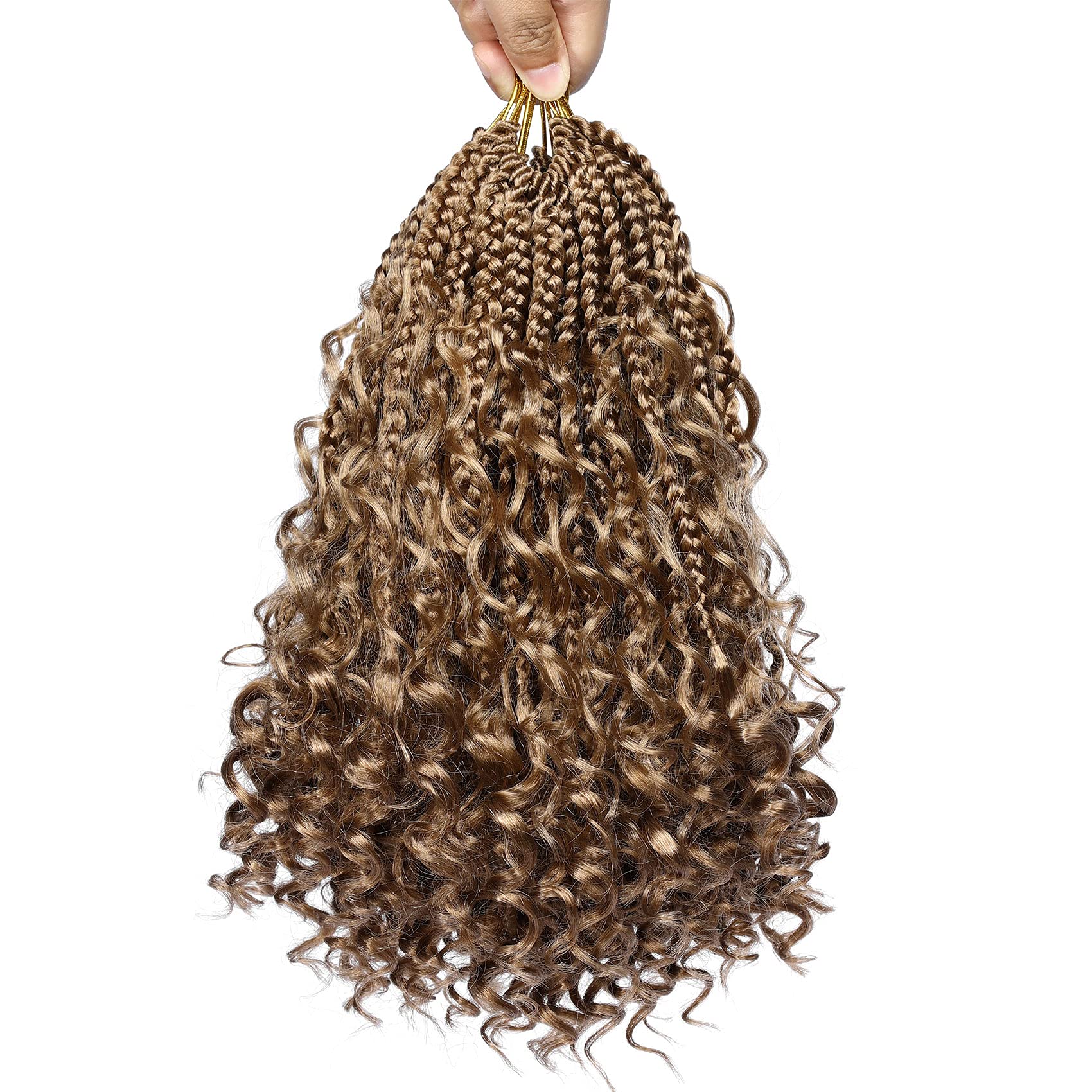 18 Inch Ayana Goddess Box Braids Crochet Hair - Bohomian Synthetic Crochet Braids with Curly Ends for Women (Pack of 7, #27) | Perfect for Protective Styling, Everyday Wear & Special Occasions