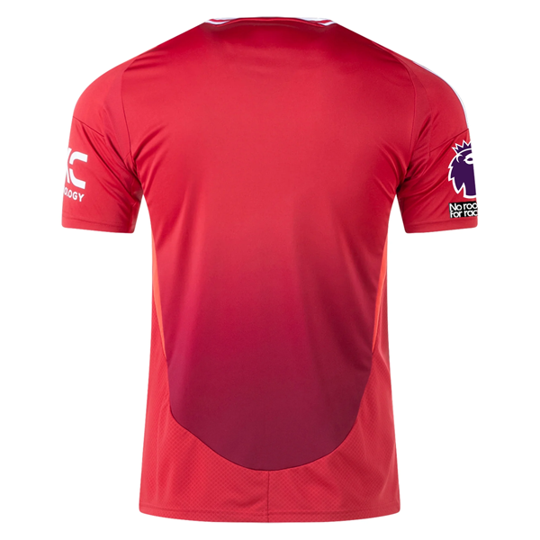 adidas Manchester United Home Jersey 2024/25 - EPL Official Shirt with No Room For Racism Patch (MUFC Red) - Perfect for Matchdays, Fan Events & Soccer Gifts