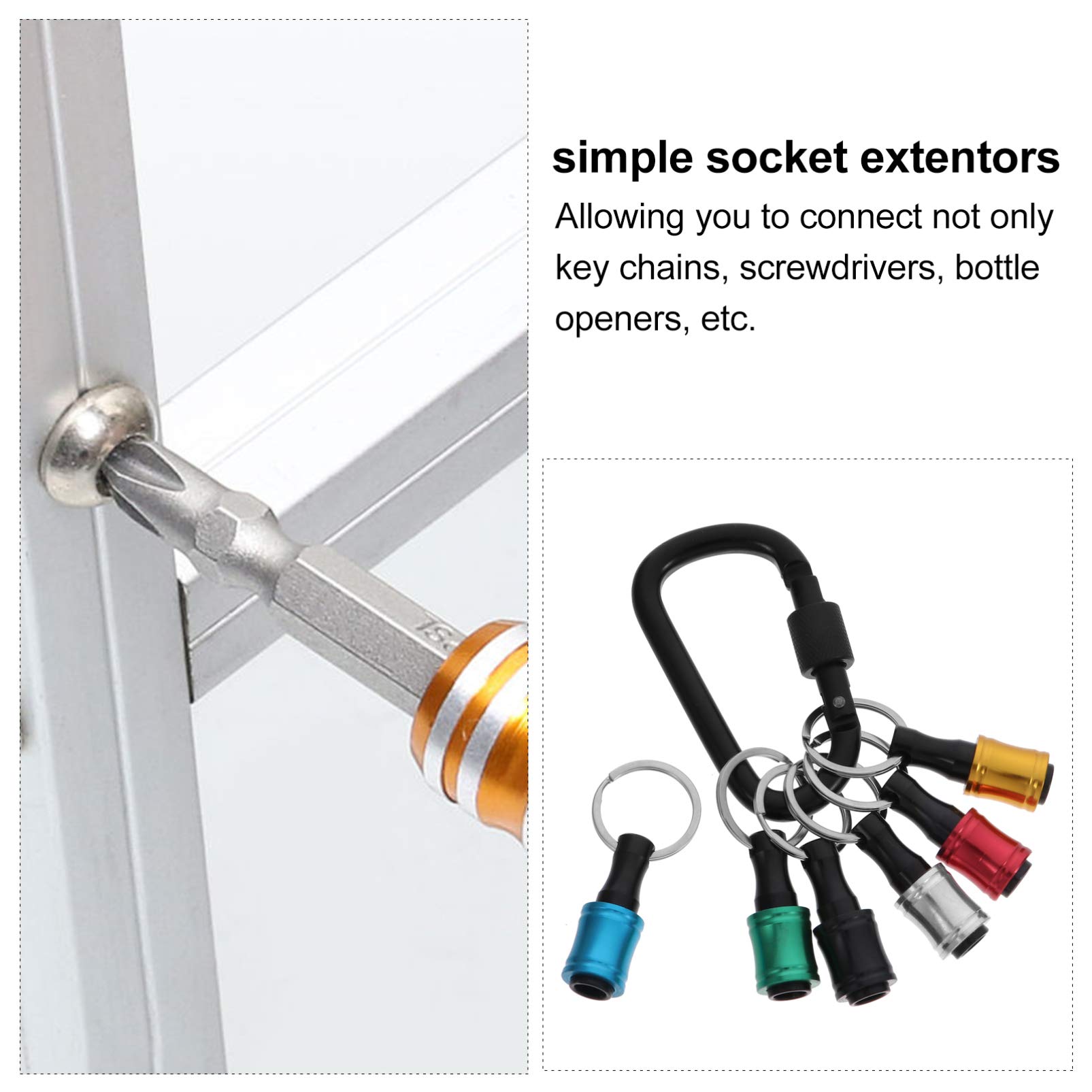6-Piece Magnetic Key Chain Screwdriver Bit Holder Set - Rust-Proof & Wear-Resistant Socket Adapters for DIY Tools & Portable Keychain Accessories - Perfect for Home Repairs, Car Maintenance & On-the-Go Fixes