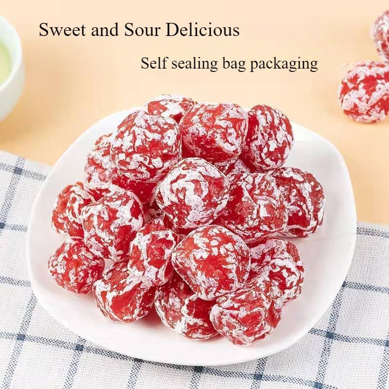 Yogurt Plums 17.64oz/500g - Sweet & Sour Dried Fruit Snacks, Prunes & Preserved Plums | Healthy Chinese Dim Sum, Vegetarian Treats | Perfect for Office Snacks, Travel Food & Gift Packs