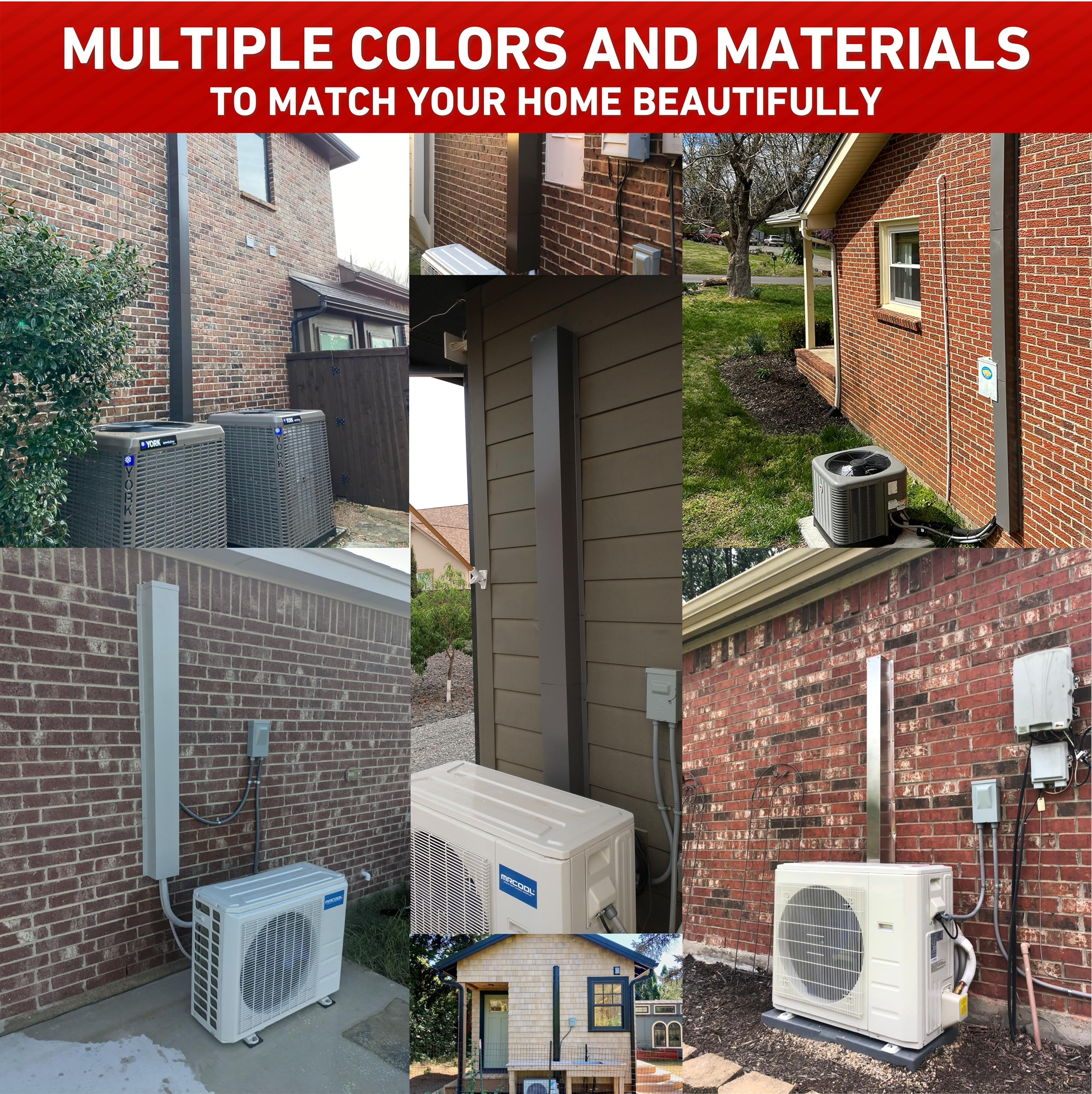 EAGLE 1 Metal Line Set Cover Kit for Mini Split & Central AC Heat Pump - 6x4 Light Grey - Durable HVAC Protection for Indoor/Outdoor Use - Home & Commercial Installation