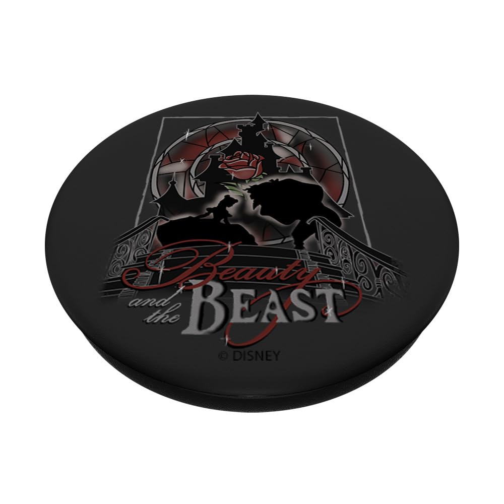 Disney Beauty and The Beast Stained Glass Silhouette PopGrip - Swappable Phone Grip & Stand for iPhone, Samsung & Smartphones | Perfect for Fans, Gifts & Everyday Use