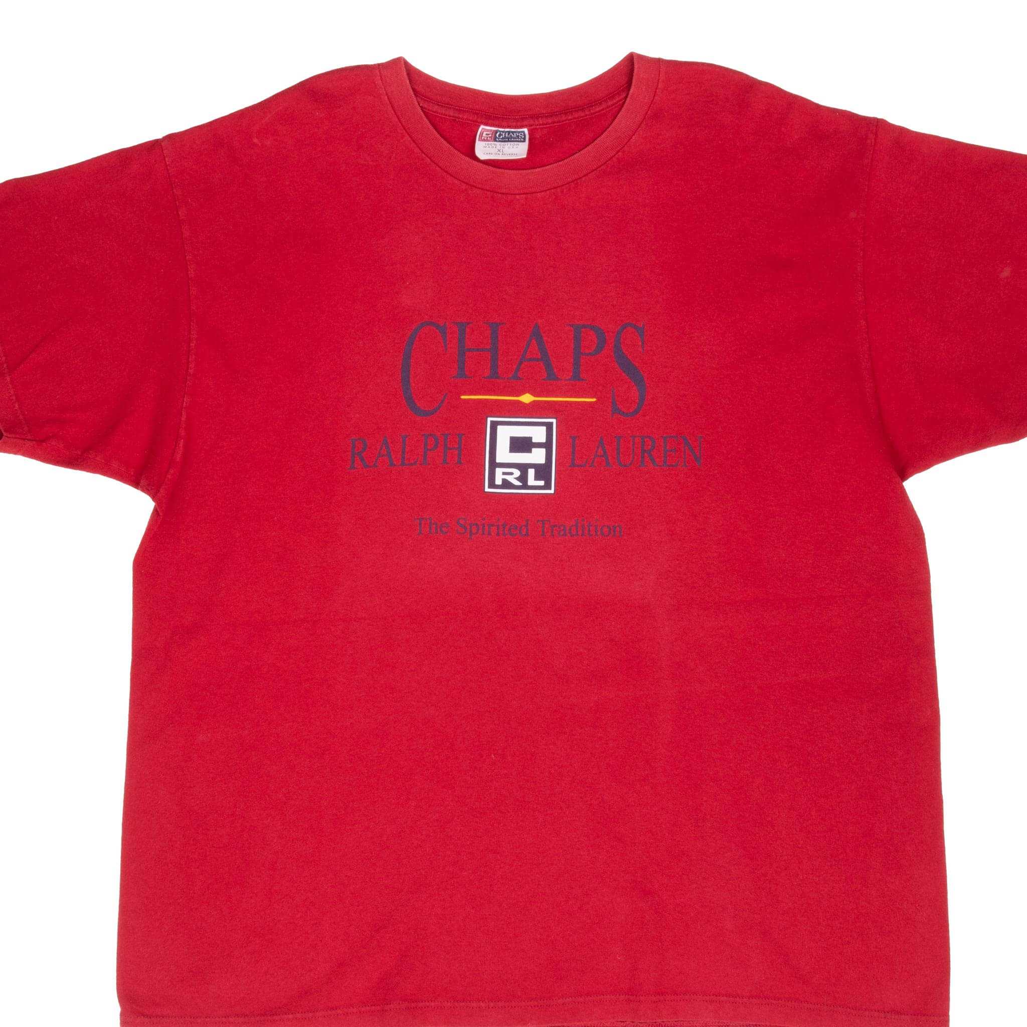 Vintage Ralph Lauren CHAPS Red T-Shirt 1990s XL Made in USA - Classic Retro Style for Casual Wear & Collectors