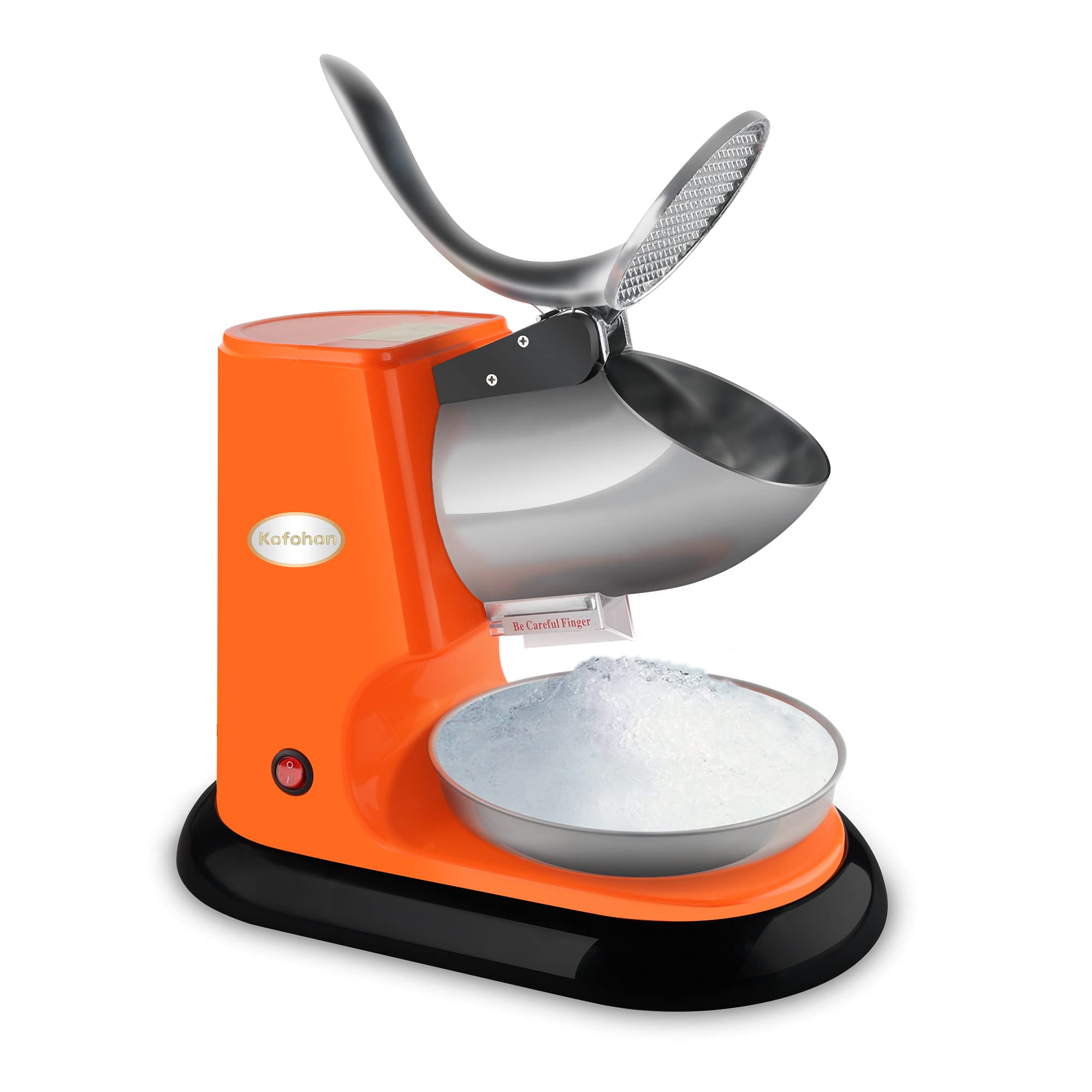 Electric Ice Shaver Machine - Commercial & Home Use Stainless Steel Ice Crusher with Dual Blades (300Lbs/Hr) - Perfect for Snow Cones, Cocktails, and Party Drinks