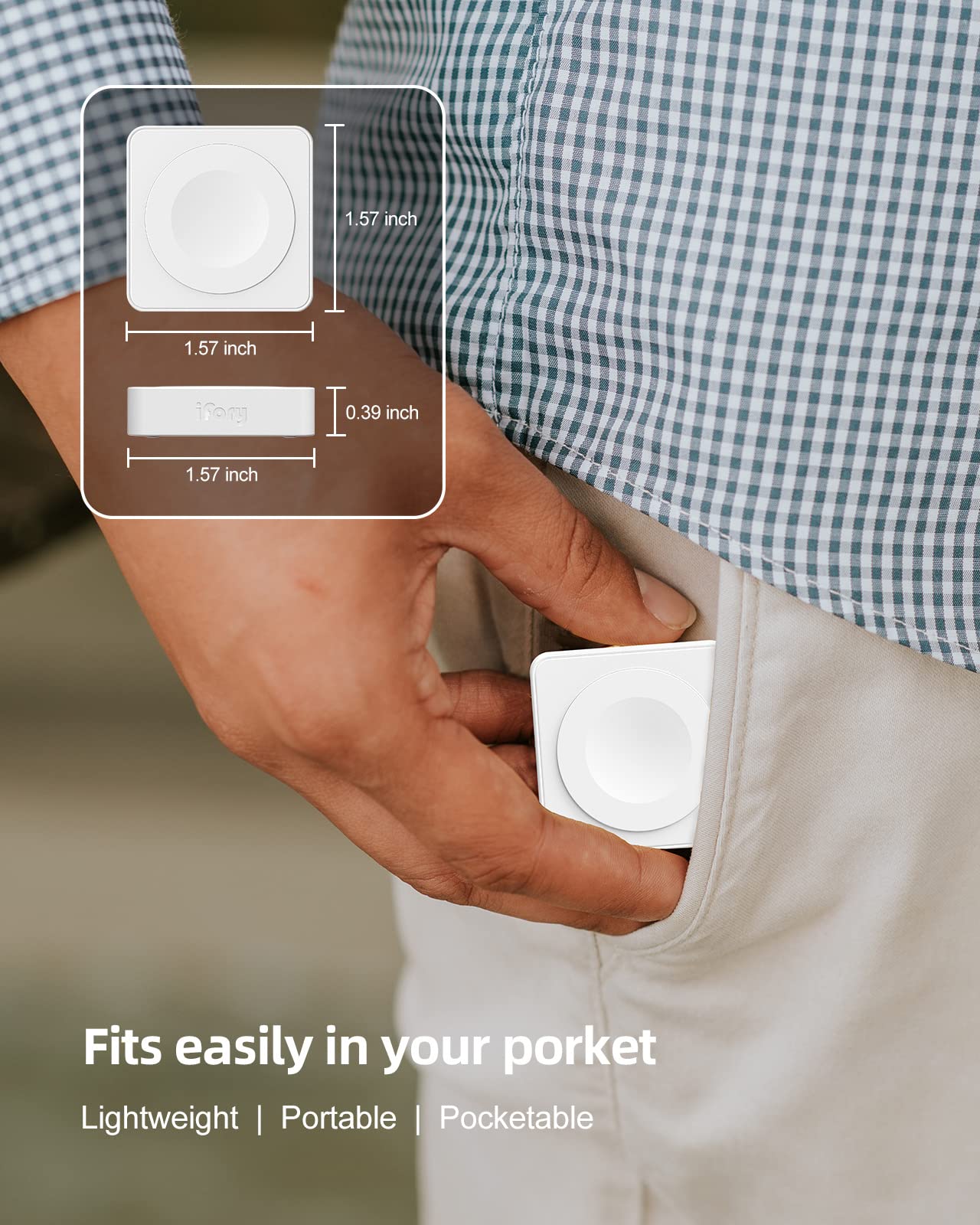 Apple Watch Wireless Charger MFi Certified - Magnetic Charging Stand for Apple Watch Series 6/SE/5/4/3 with Dual USB-C & Lightning Ports (Cloud White) | Perfect for Nightstand, Office Desk & Travel Charging