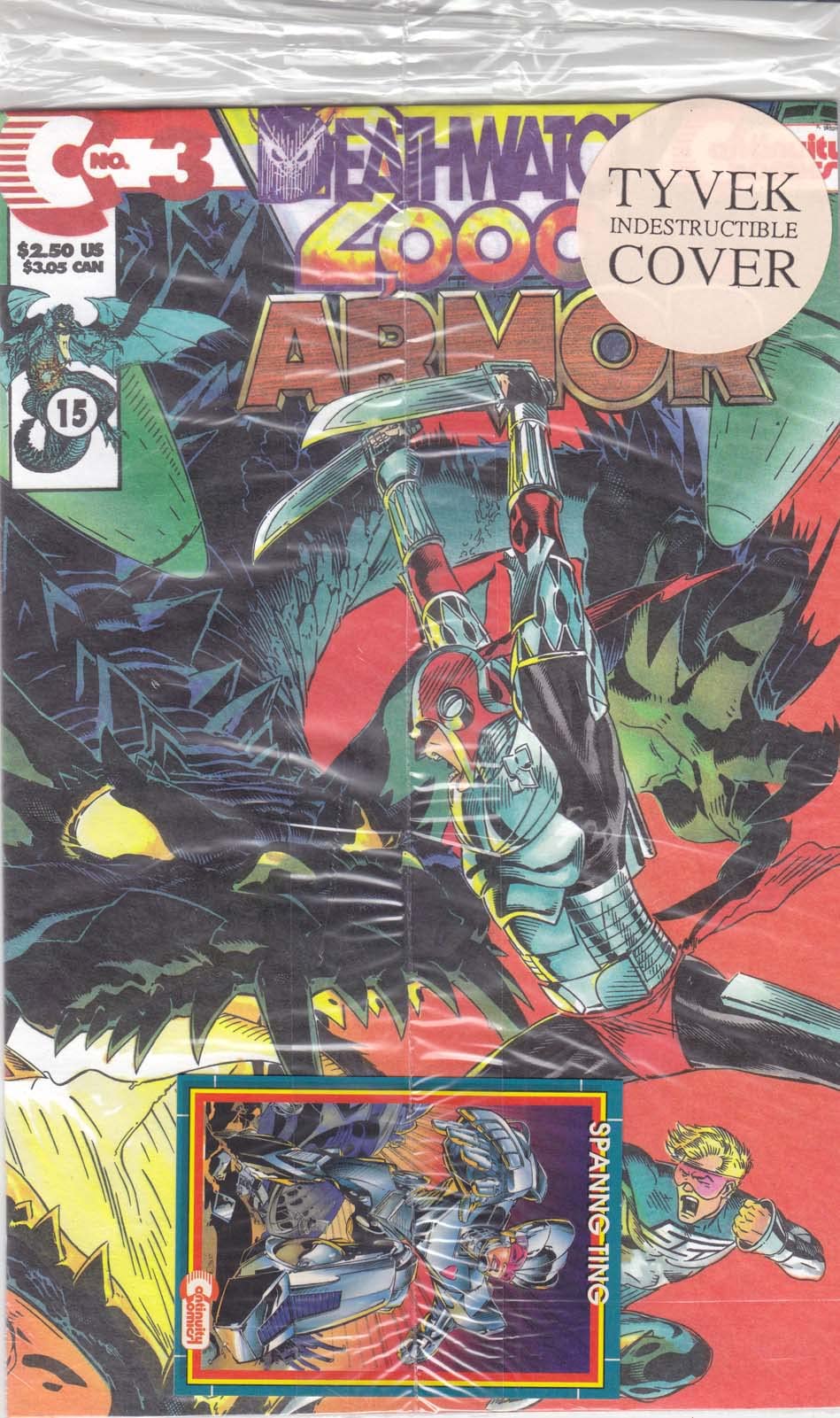 Armor (2nd Series) #3A Comic Book with Card - VF/NM Condition | Deathwatch 2000 Issue 15 | Collectible Continuity Series for Comic Enthusiasts & Investors