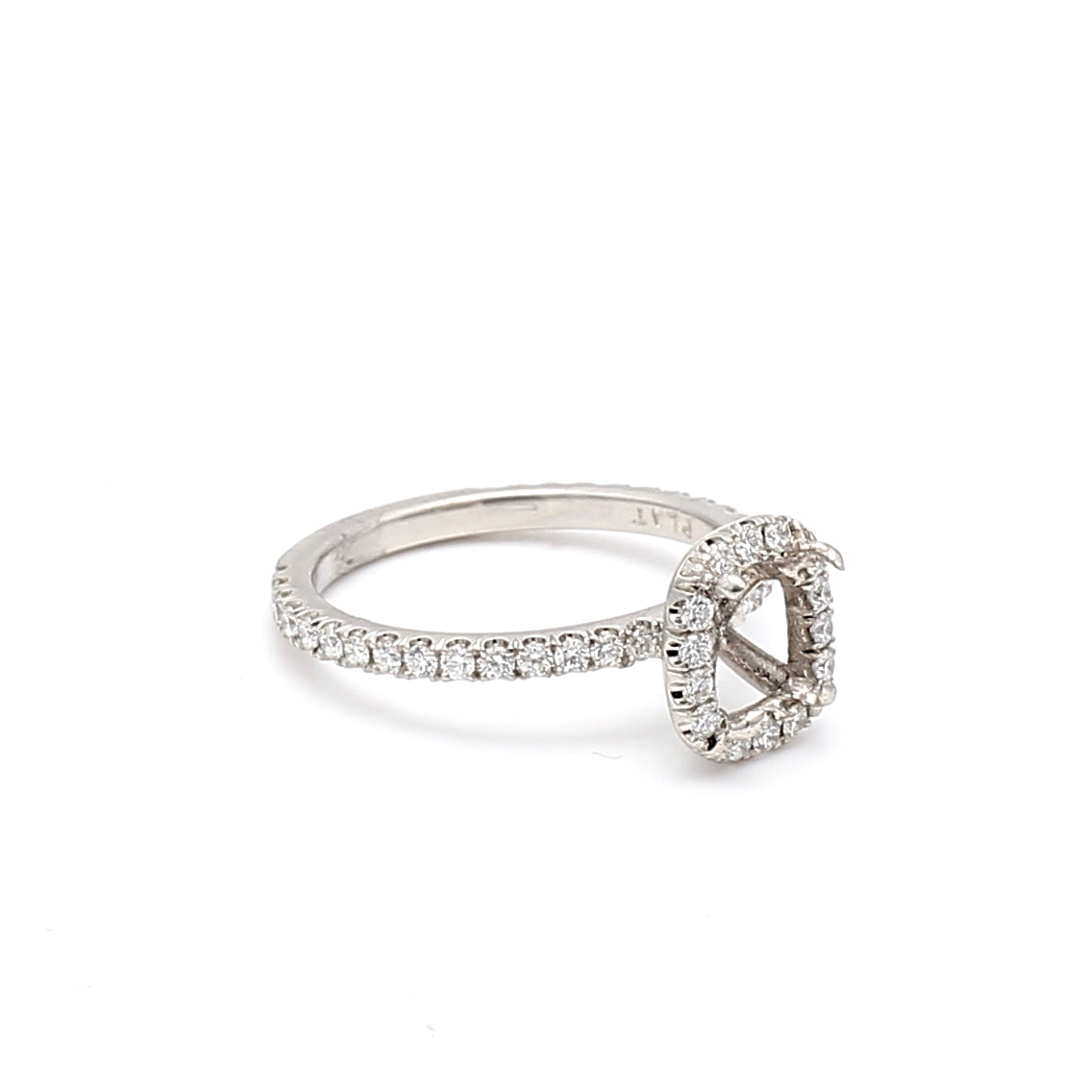 0.31 Carat Round Brilliant I SI1 Diamond Platinum Semi Mount Ring - Elegant Engagement & Wedding Jewelry for Women