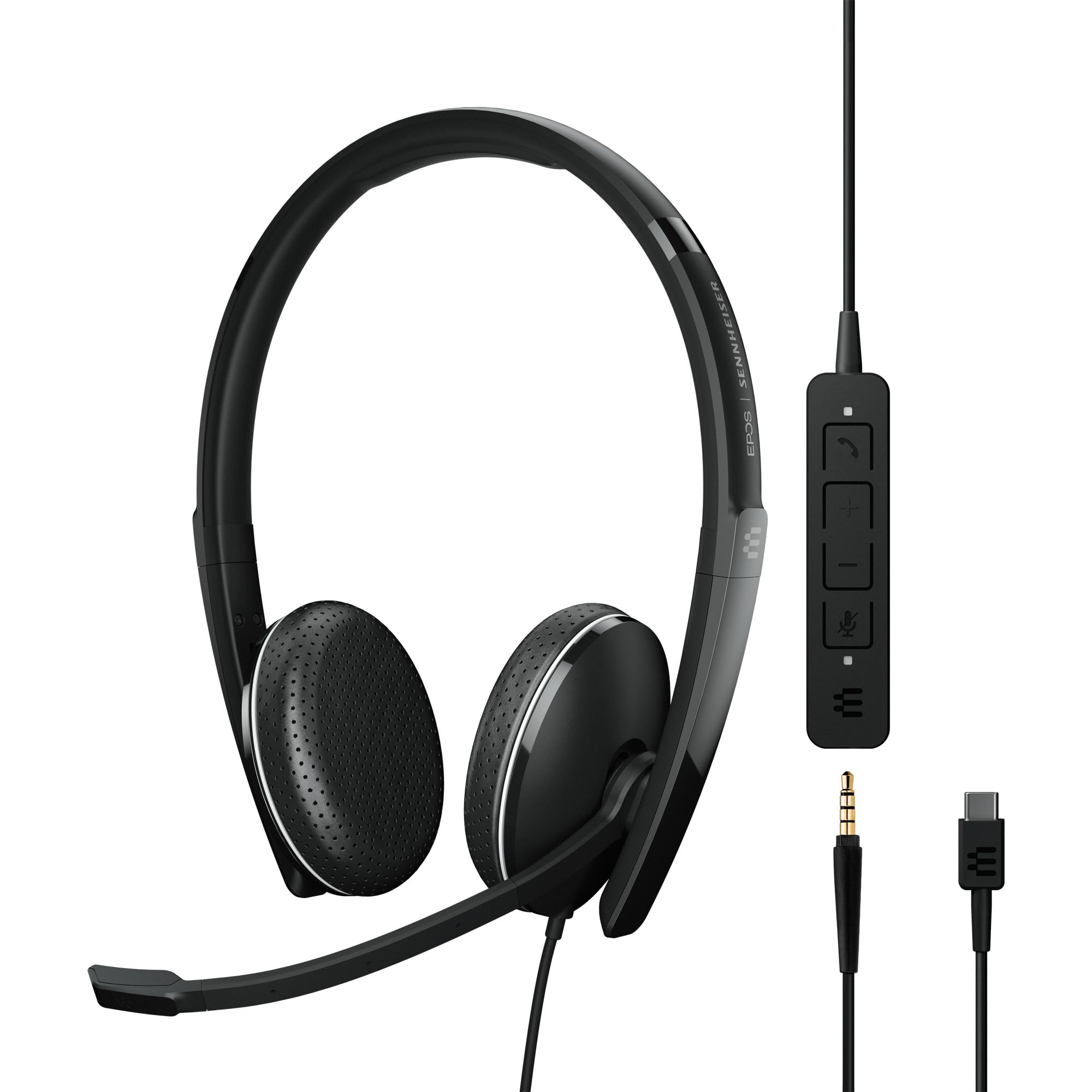 EPOS I SENNHEISER ADAPT 165 USB-C II On-Ear Wired Headset with 3.5mm Jack & USB-C - Black - UC Optimized for Video Calls, Gaming & Office Work