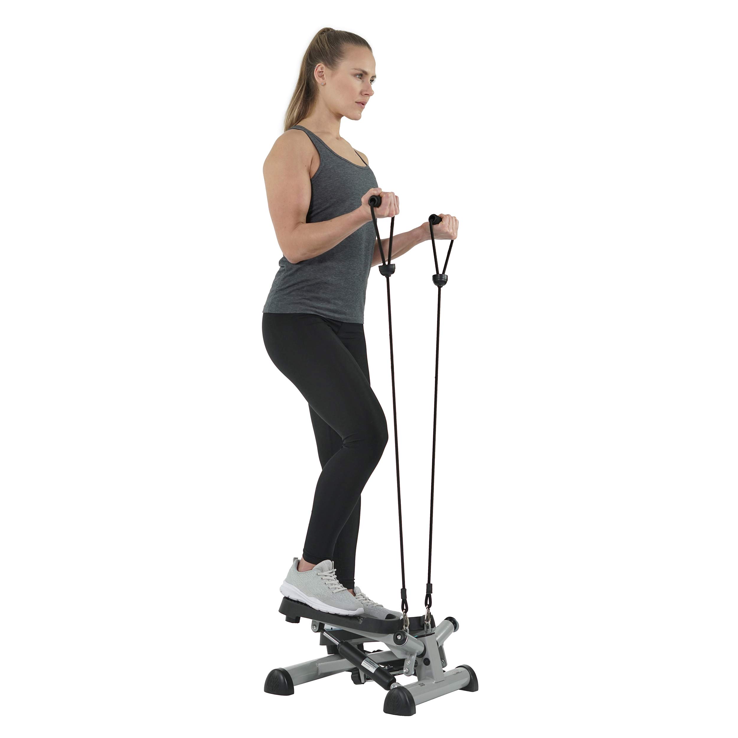 Efitment Mini Stepper with Resistance Bands - Home Fitness Equipment for Cardio, Thigh & Leg Workout | Non-Slip Pedals, LCD Monitor | Perfect for Home Gym, Office Exercise & Indoor Climbing Training