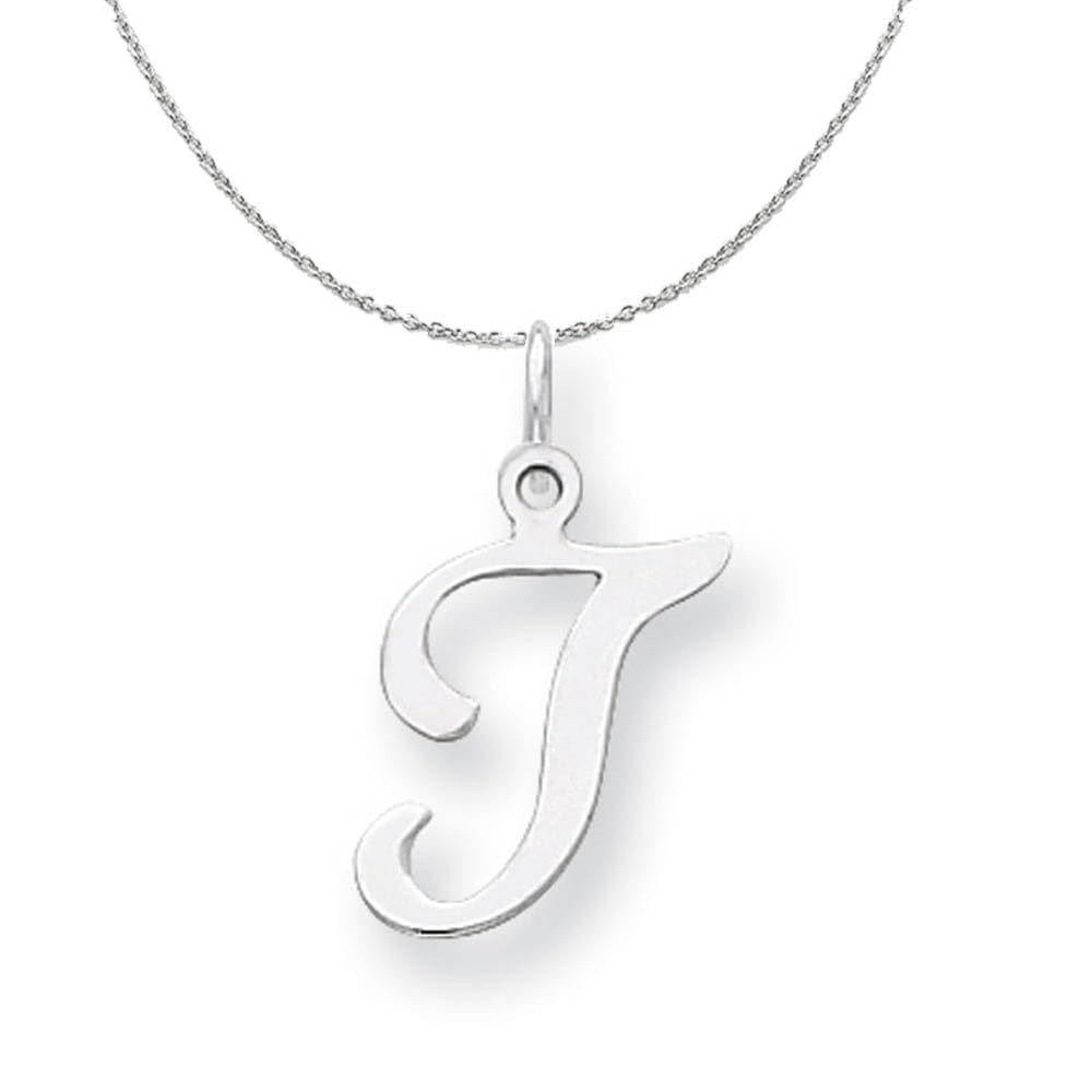 Sophia Initial T Necklace - Sterling Silver Black Bow for Gifts & Special Occasions