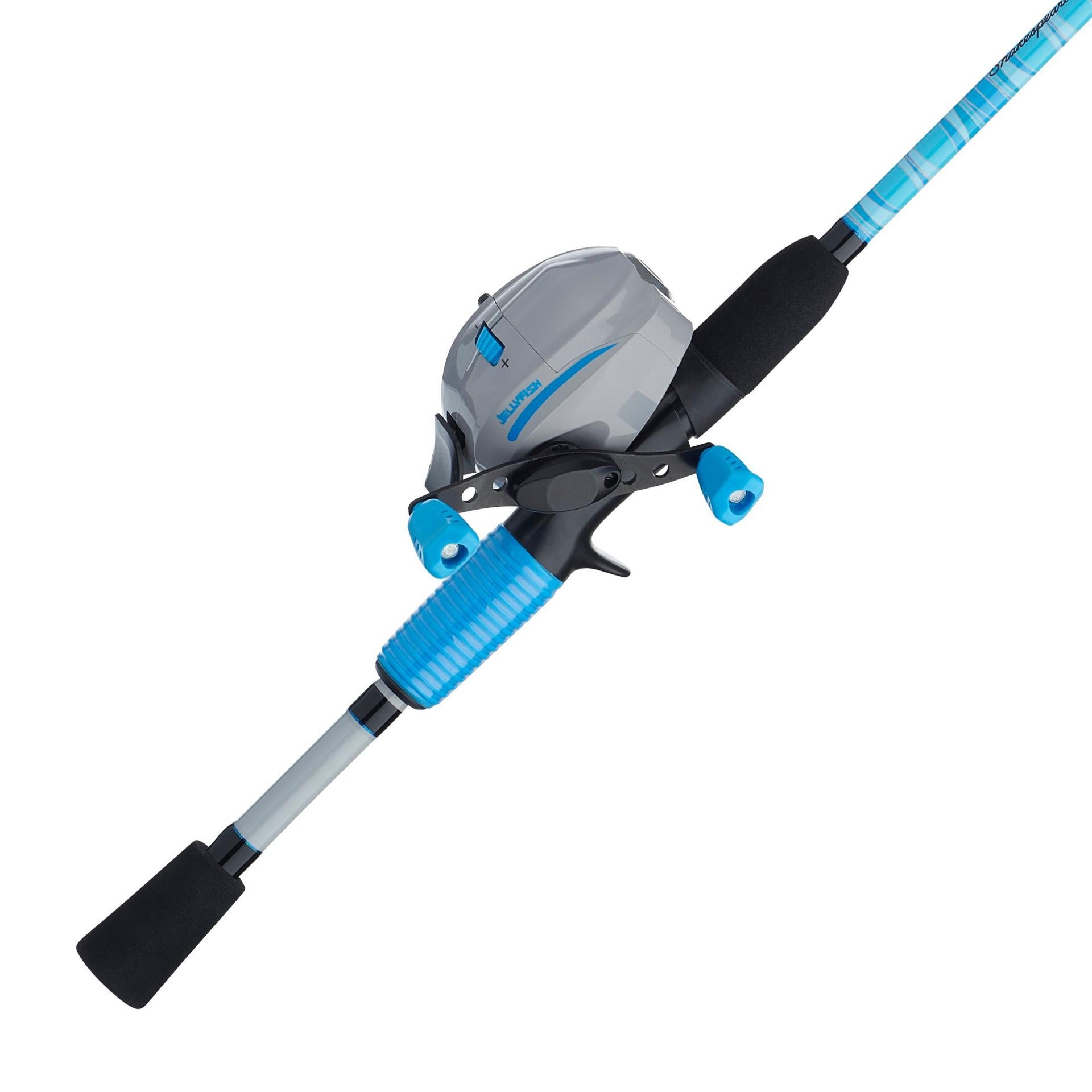 Jellyfish® Spincast Fishing Rod and Reel Combo - Lightweight Spinning Combo for Freshwater & Saltwater Fishing - Perfect for Beginners and Anglers - Ideal for Shore, Pier, and Boat Fishing