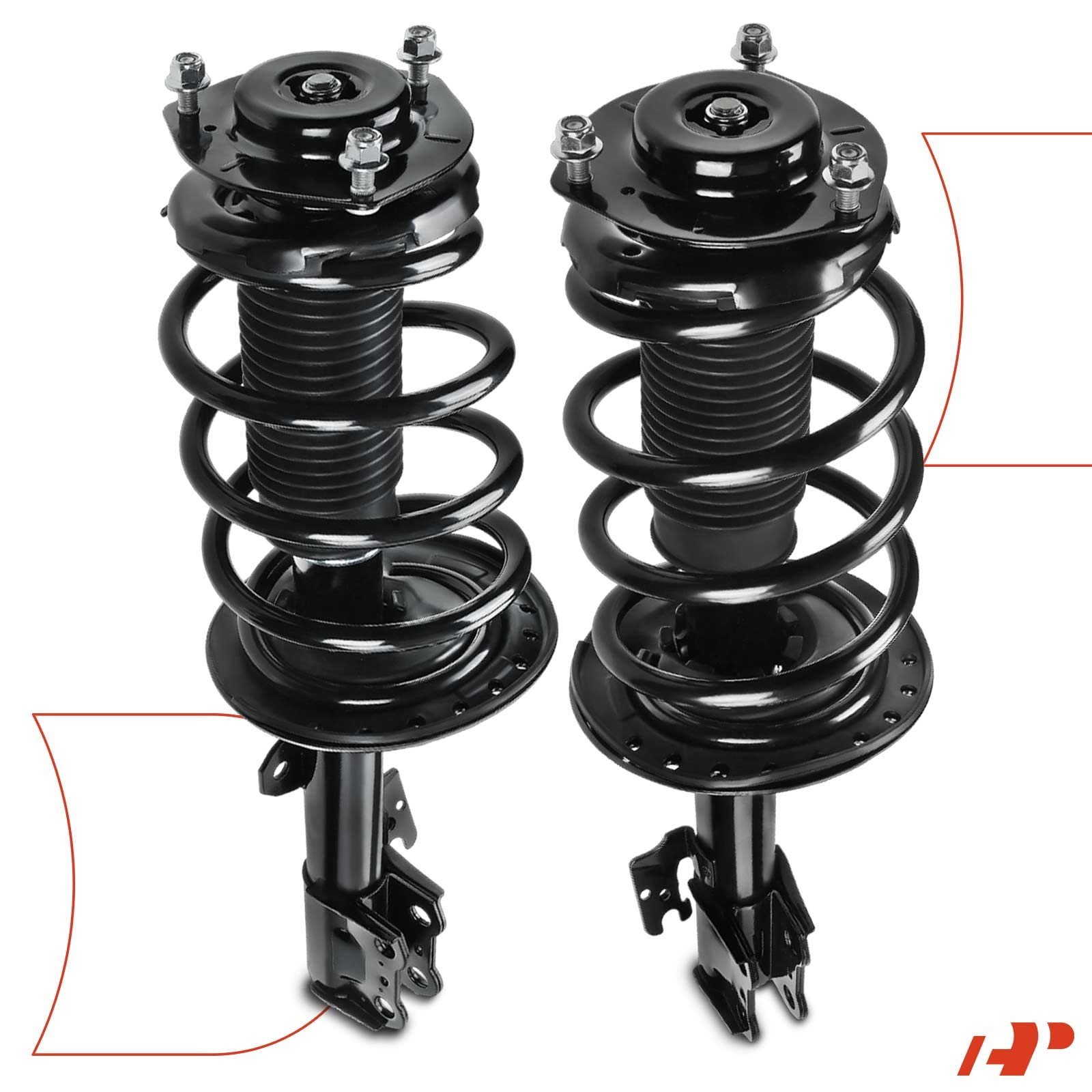 Premium Front Pair (2) Complete Strut & Coil Spring Assembly for 2011-2013 Toyota Highlander 2.7L FWD Auto 6-Speed Transmission - Smooth Ride & Enhanced Handling for City Driving & Highway Commutes