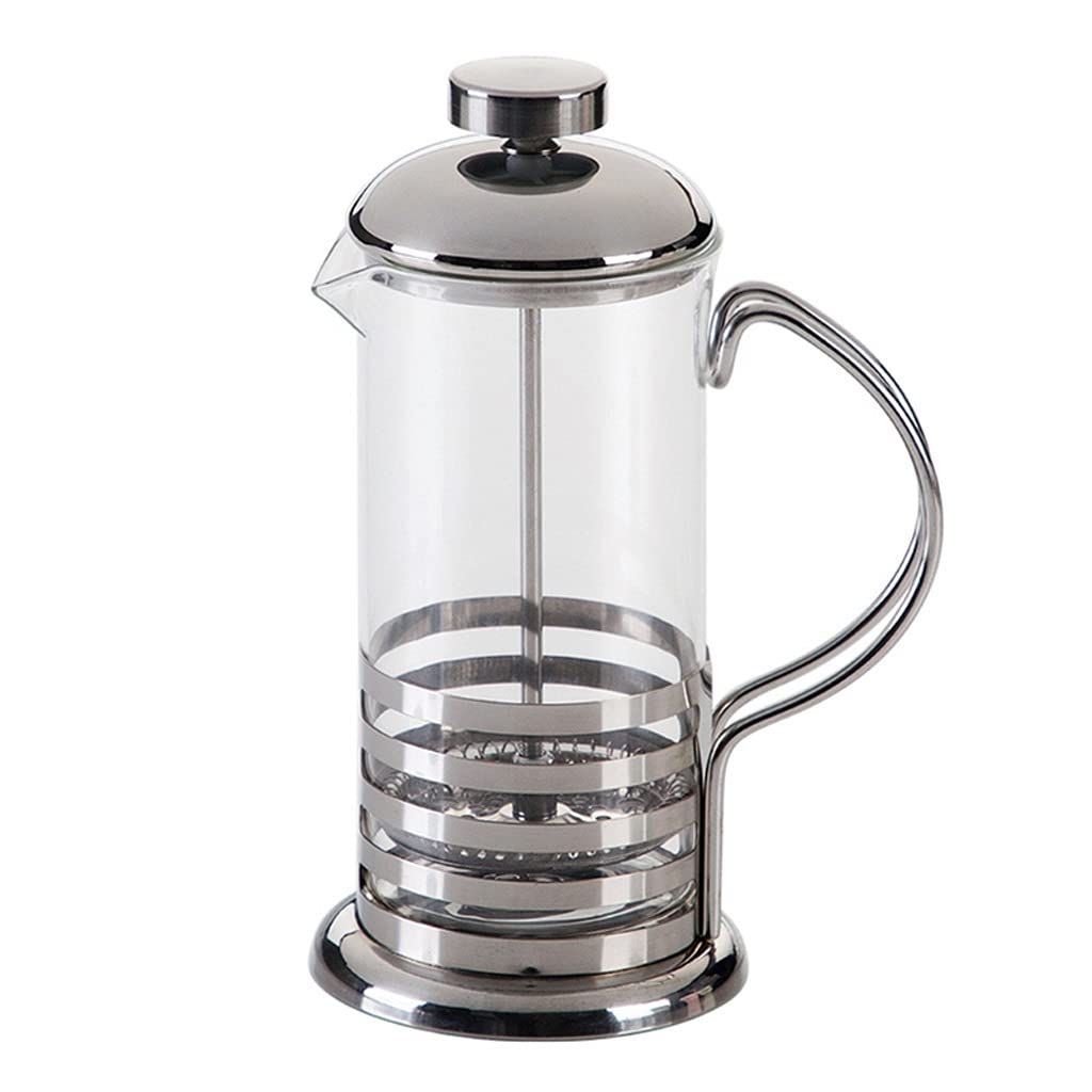 Premium Stainless Steel French Press Coffee Maker - 350ml Manual Espresso & Tea Pot for Home, Office, Camping - Durable Glass & Steel Design for Rich Flavor Extraction