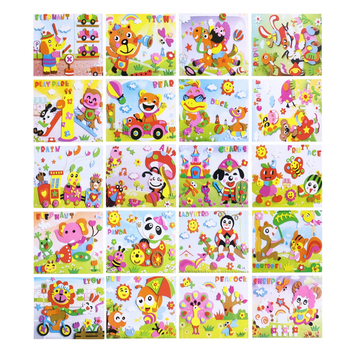 Milisten 20 Pack Toddler Craft Stickers - Adhesive Foam Shapes for Kids DIY Art Projects, Scrapbooking & Educational Activities | Fun Puffy Stickers for Boys & Girls | Perfect for Classroom, Birthday Parties & Creative Play