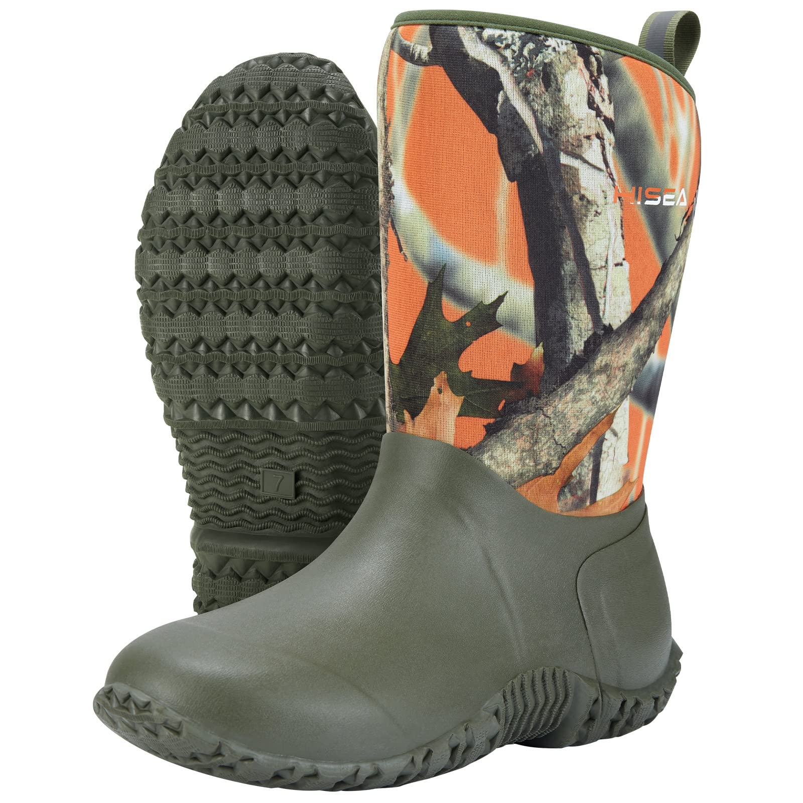 HISEA Women's Waterproof Insulated Rubber Garden Boots - Mid Height Mud Work Shoes for Outdoor Gardening, Yard Work & Rainy Day Use