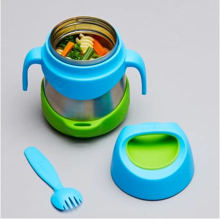 b.box Insulated Food Jar - Blue Slate | Leak-Proof Stainless Steel Thermos for Kids & Adults | Perfect for School Lunches, Picnics & Travel
