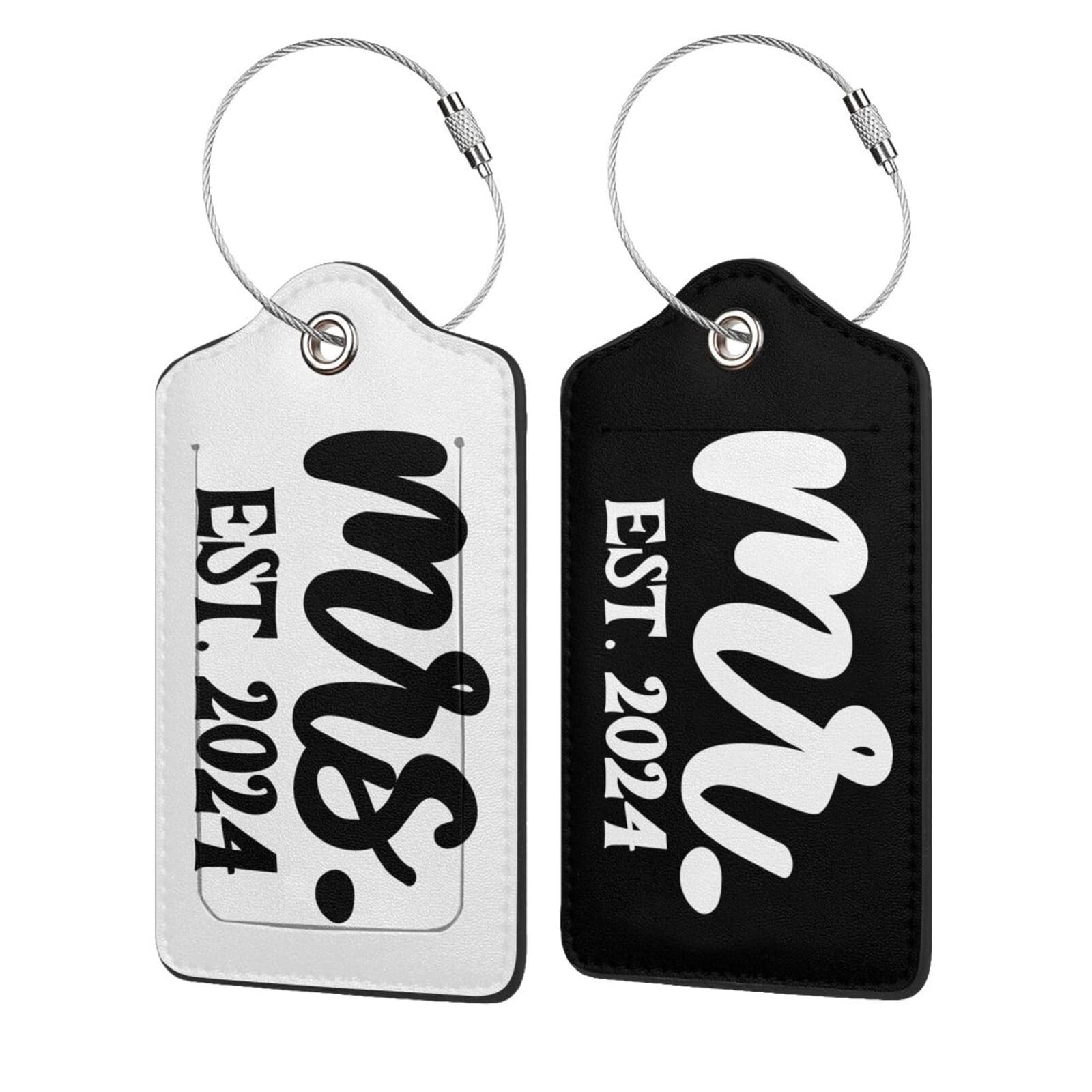 2 Pcs Mr & Mrs Luggage Tags for Suitcase 2024 - Durable Travel ID Tags with Privacy Cover - Perfect Wedding Gift for Couples, Bride & Groom - Ideal for Honeymoon, Anniversary & Vacation Travel Accessories