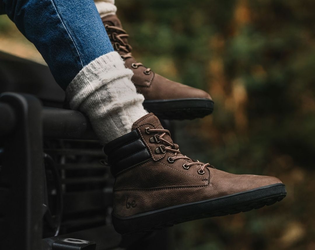 Barefoot Boots for Women - Be Lenka Nevada Neo in Chocolate Brown | Comfortable Minimalist Shoes for Walking, Hiking & Everyday Wear