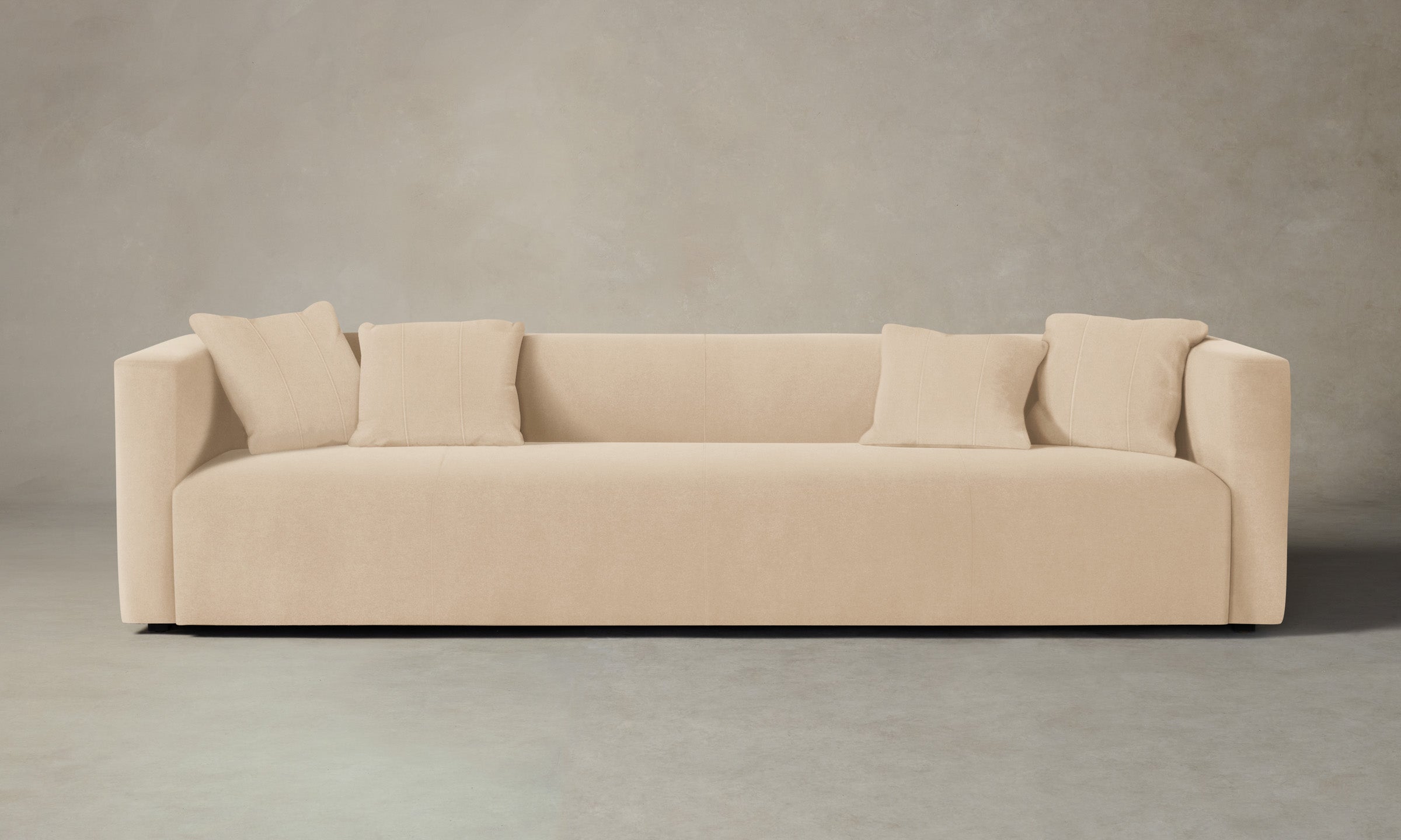 The Breuer Sofa - Modern Performance Velvet Upholstery in Soft Butter Color - Perfect for Living Rooms, Lounges & Cozy Spaces