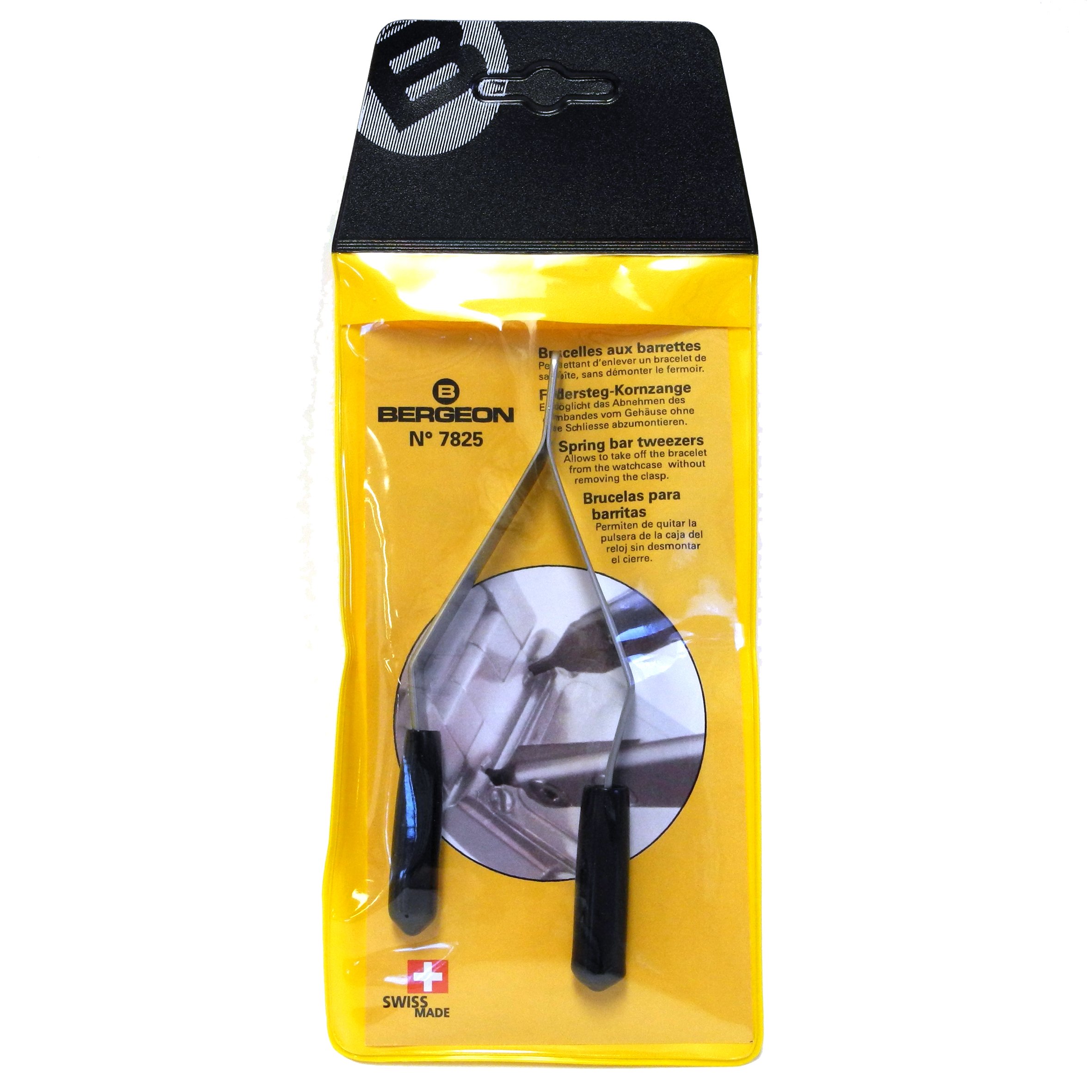 Bergeon 7825 Spring Bar Clamp Tool for Watch Band Repair - Professional Watchmaker Pliers for Bracelet & Strap Replacement - Perfect for Watch Repair, Jewelry Making & DIY Projects