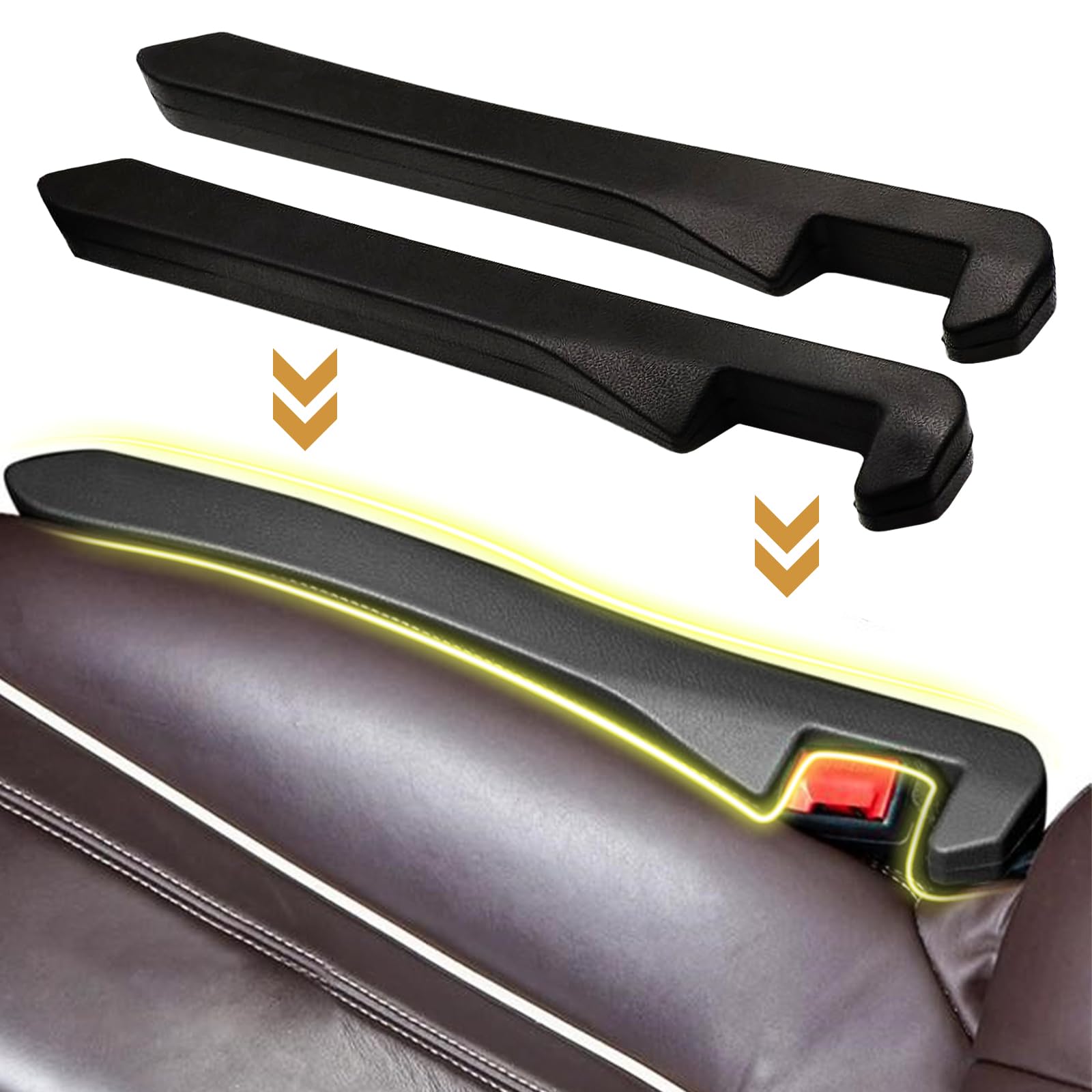 2-Pack Elastic Car Seat Gap Filler - Universal Gap Plug for Seat & Console, Prevents Items from Falling in Cars, Trucks & SUVs (Black) - Perfect for Road Trips, Daily Commutes & Family Travel