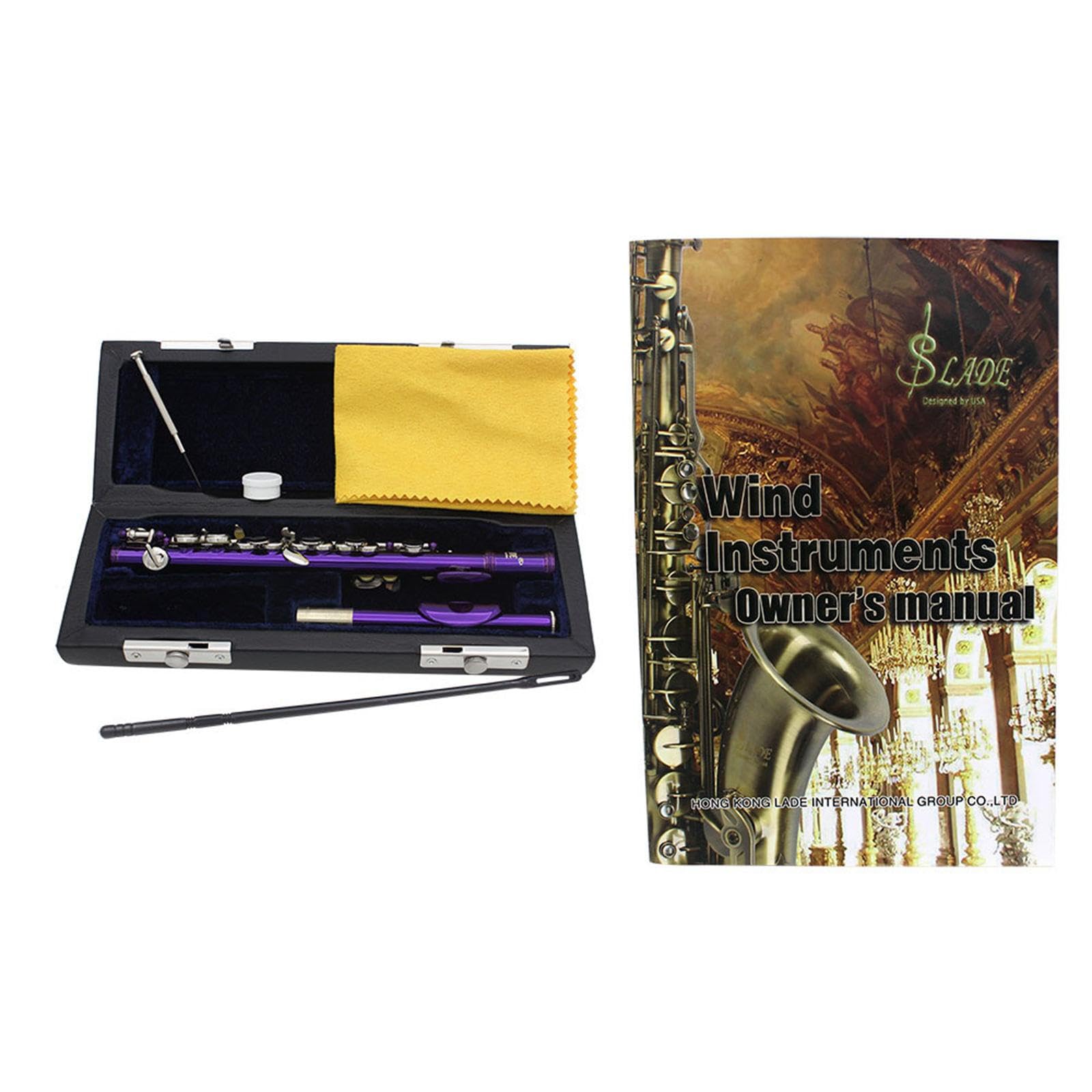 Premium Piccolo C Key Flute - 16 Hole Lightweight Portable Flute for Kids & Beginners | High Quality Sound, Musical Gift & Enlightenment | Perfect for School Bands, Concerts & Music Practice (Purple)