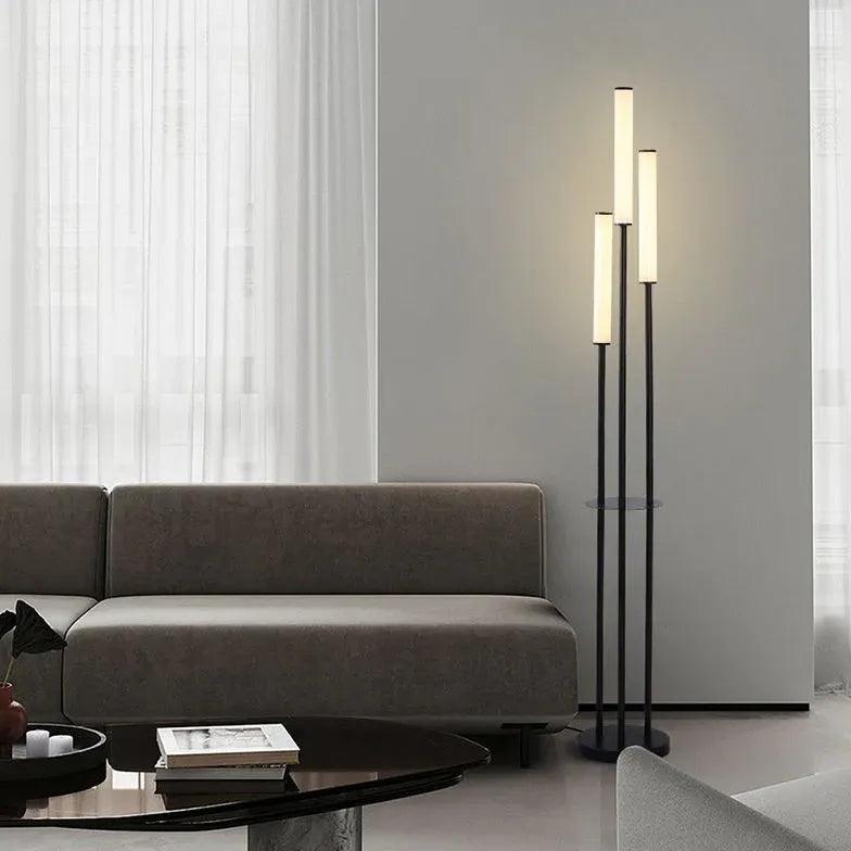 Slim Pole Floor Lamp - Modern 3-Light Adjustable Standing Lamp for Living Room, Bedroom & Office - Perfect for Reading, Relaxing & Ambient Lighting