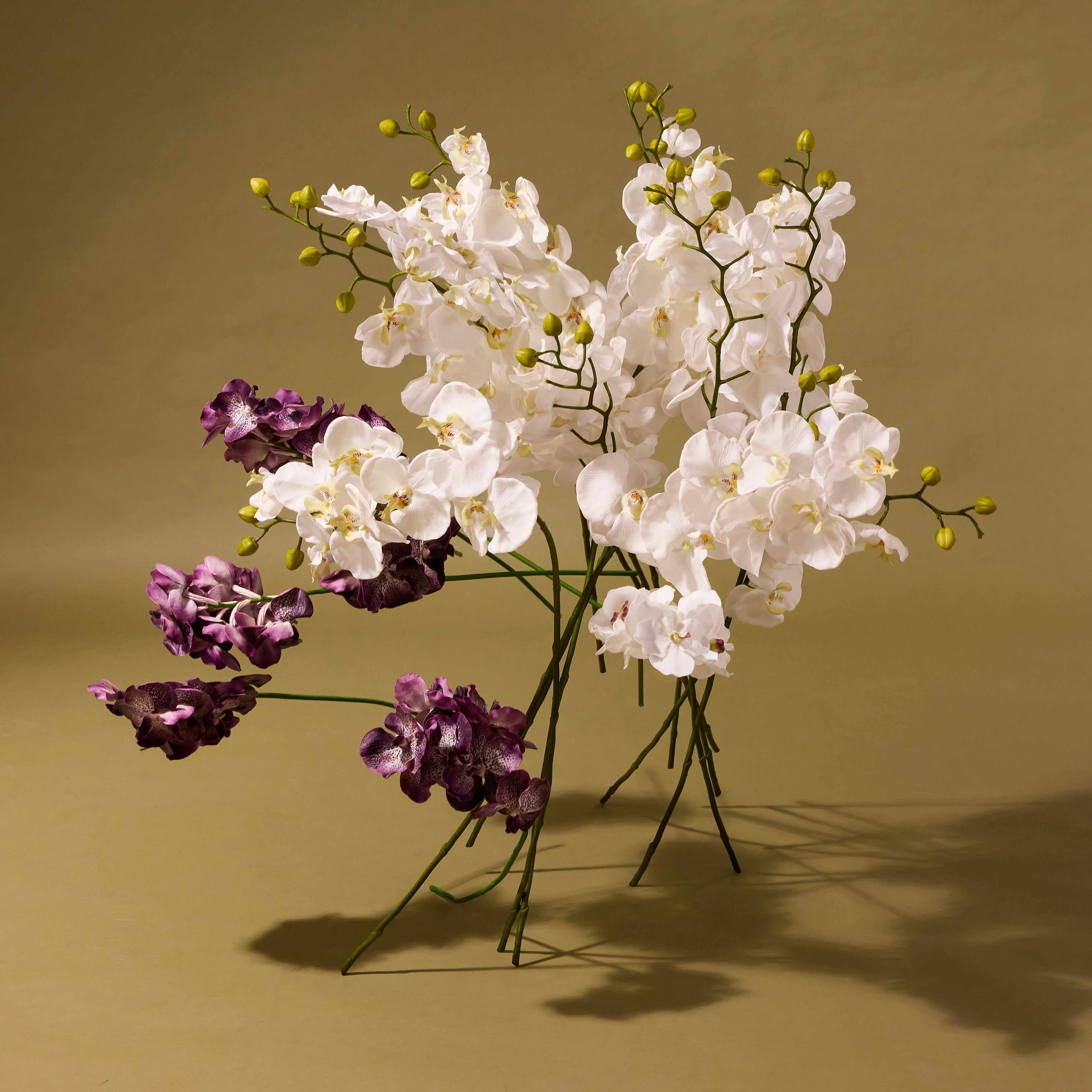 Premium Artificial Purple Vanda Orchid Silk Flower - 26