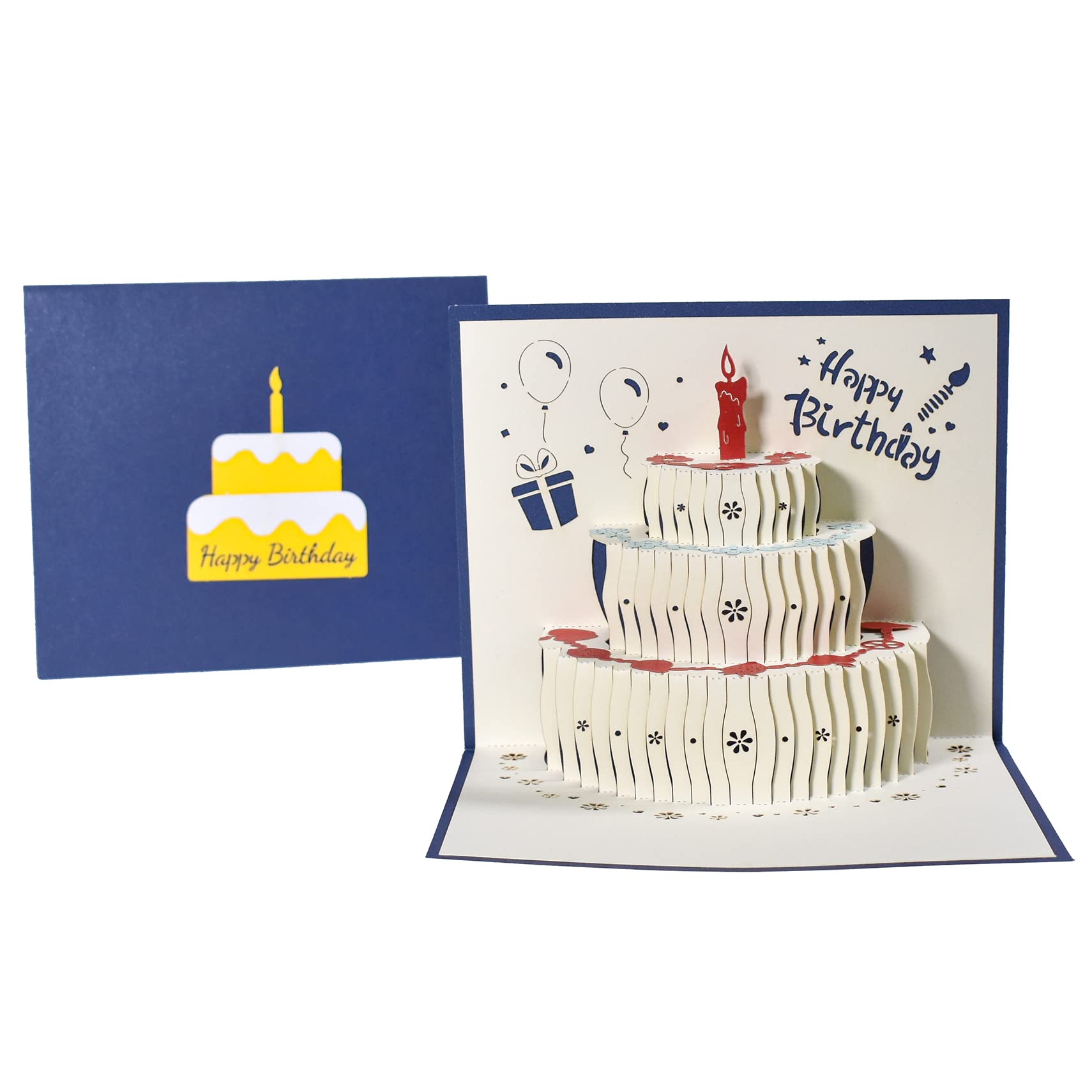 3D Happy Birthday Pop Up Card for Kids, Wife, Husband - Cake Design