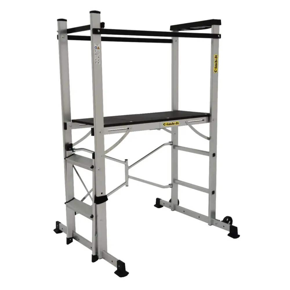 Climb It Folding Work Platform - Lightweight Aluminum Scaffold for Home Improvement & Construction - Perfect for Painting, Repairs & DIY Projects