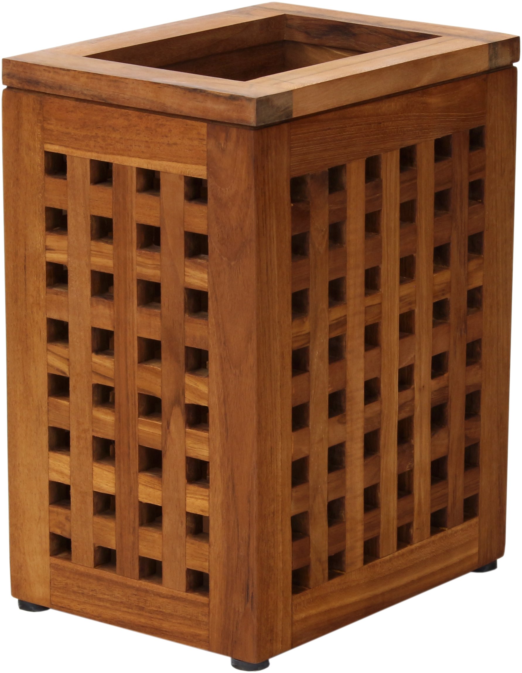 AquaTeak Wooden Shower Drain Grate Waste Basket - Rust-Resistant Bathroom Floor Drain Cover for Showers, Bathtubs & Wet Areas