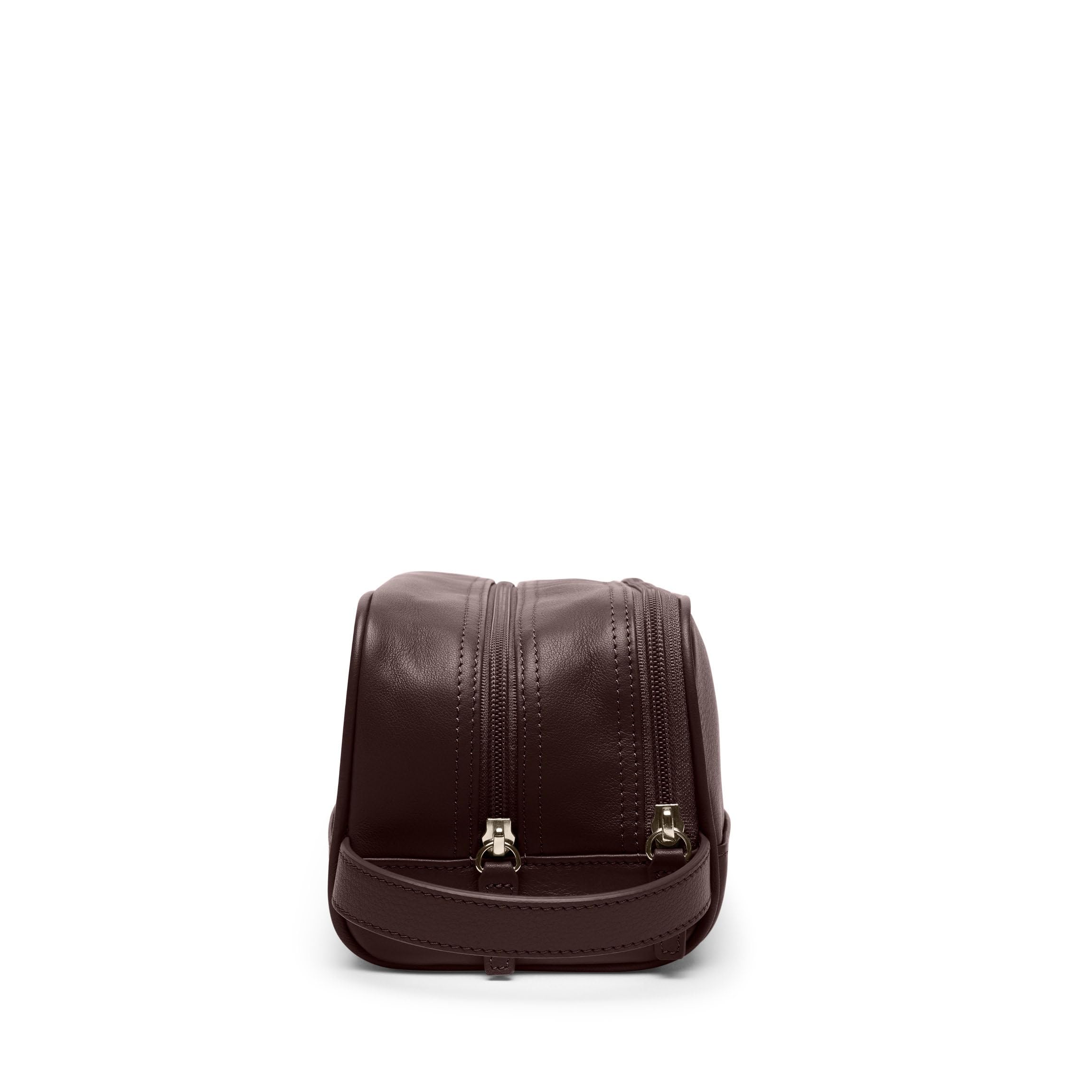 Leatherology Small Double Zip Toiletry Bag for Women & Men - Genuine Leather Travel Cosmetic Case - Perfect for Toiletries, Makeup, Jewelry & Travel Essentials (Ideal for Airplane, Gym & Weekend Getaways)