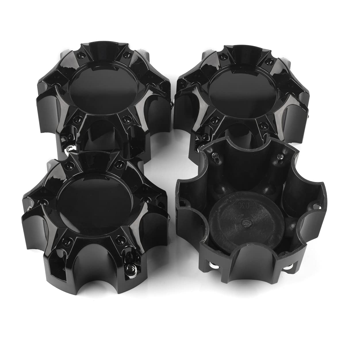 4.49 Inch Wheel Center Caps for Ballistic Black Center Cover Replacement - 4 Pack - Perfect for Car, Truck & SUV Wheel Upgrades & Customization