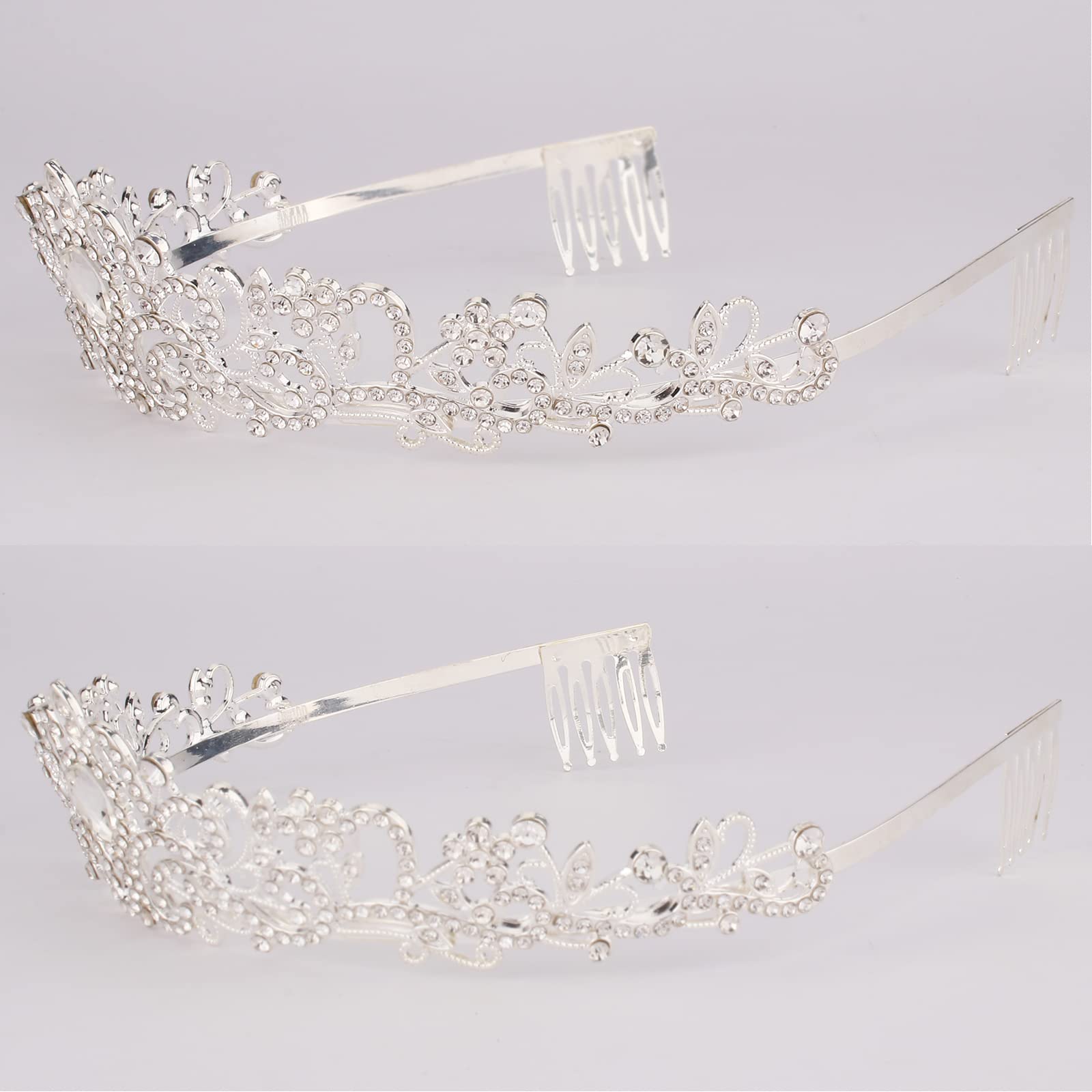 Silver Birthday Crown & Queen Sash Set for Women - Elegant Tiara & Birthday Party Decorations - Perfect for Birthday Celebrations, Bachelorette Parties & Special Occasions