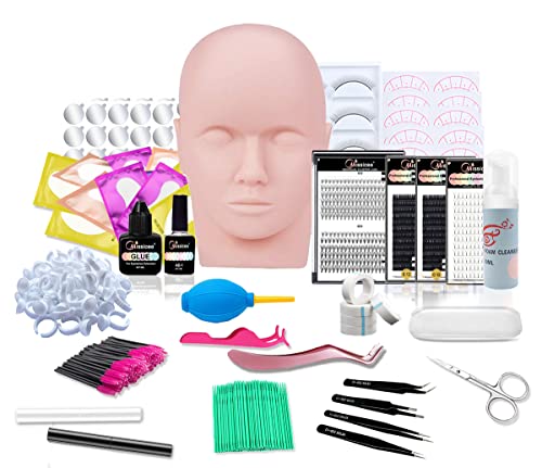 Missicee DIY Eyelash Extension Kit - Professional 3D Cluster & Individual Lashes Mixed Length Set with Tweezers & Glue | Reusable False Lashes for Home Salon, Party & Special Occasion Makeup