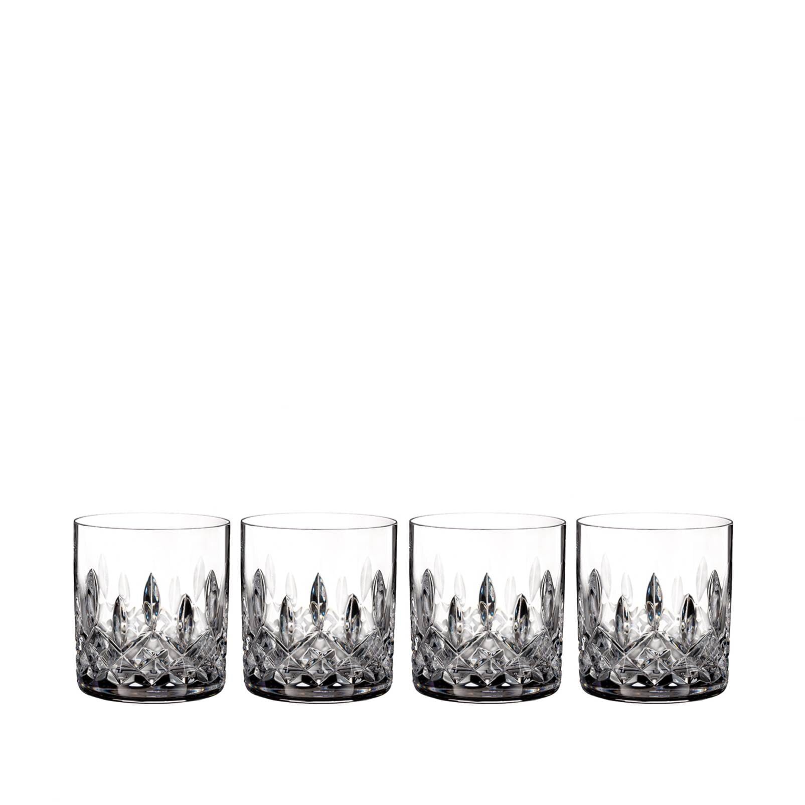 Waterford Connoisseur Lismore Crystal Tumbler Glasses Set of 4 - Elegant Drinking Glasses for Whiskey, Cocktails & Water - Perfect for Dinner Parties, Weddings & Home Bar Decor