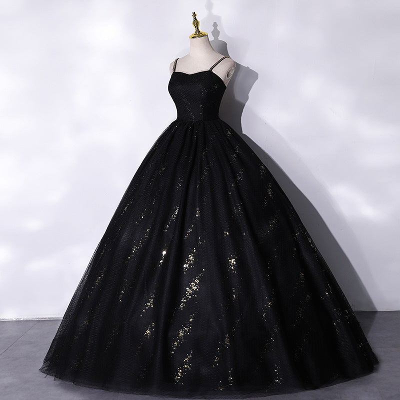 Elegant A-Line Black Formal Dress for Women - Princess Birthday Party Gown 2049 | Perfect for Prom, Evening Events & Special Occasions