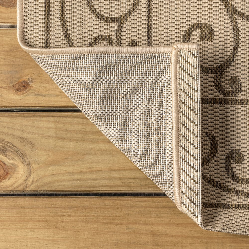 Charleston Vintage Filigree Textured Weave Octagon Area Rug - Indoor/Outdoor Bohemian Decor for Living Room, Patio & Bedroom