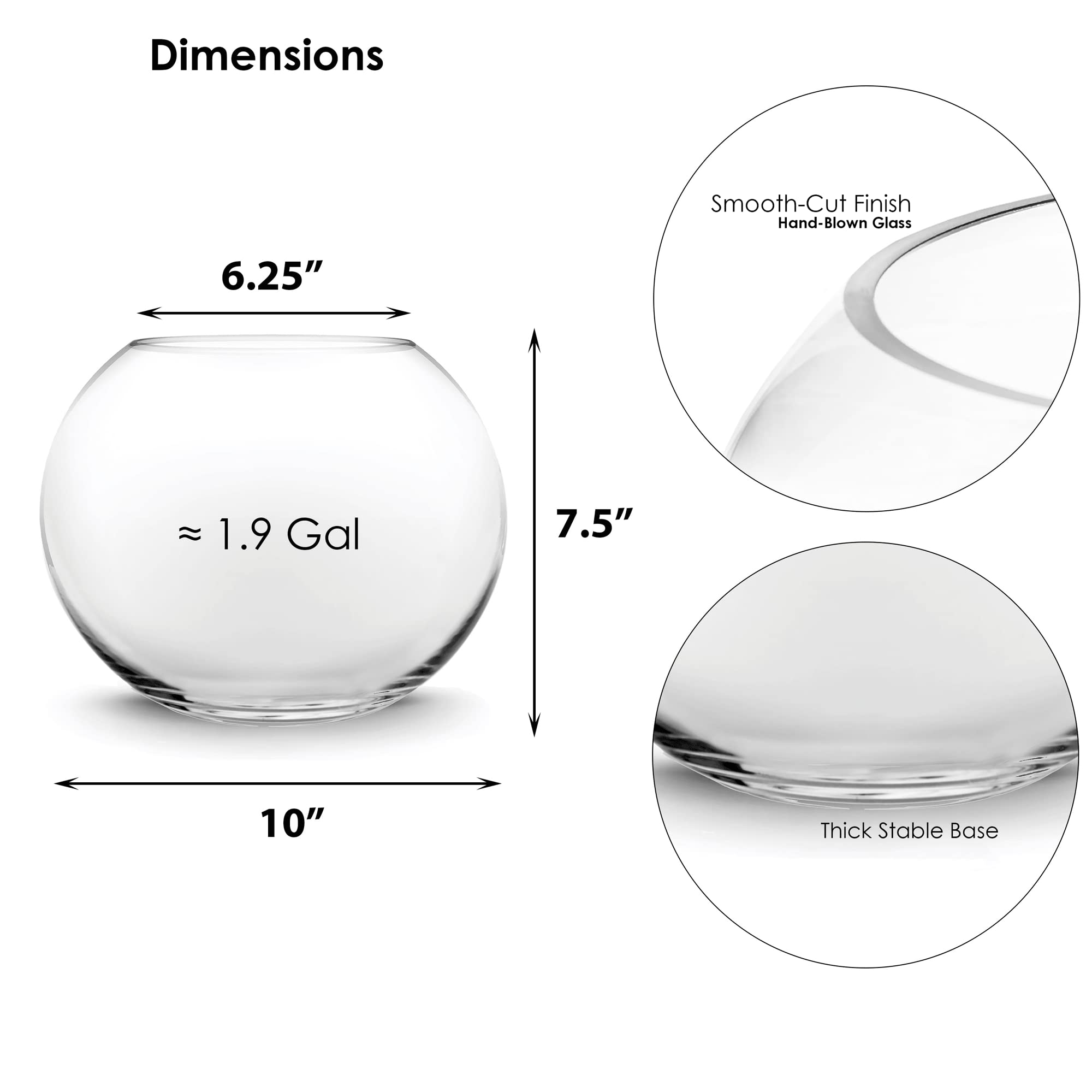 CYS EXCEL Glass Bubble Bowl - 7.5