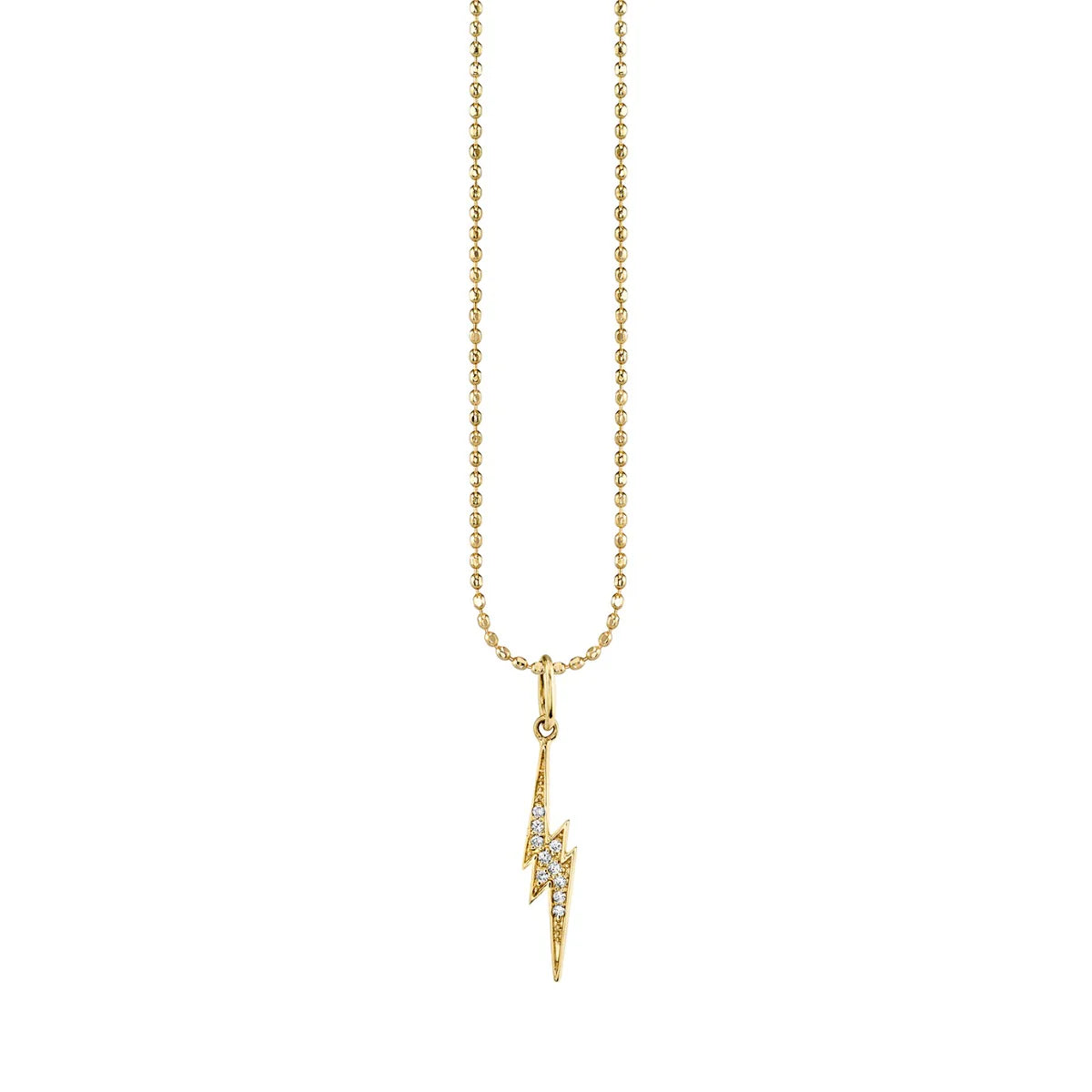Sydney Evan 14K Gold Small Lightning Bolt Charm Necklace with Genuine Diamonds - Elegant Dainty Jewelry for Women, Perfect Gift for Birthday, Anniversary & Everyday Wear